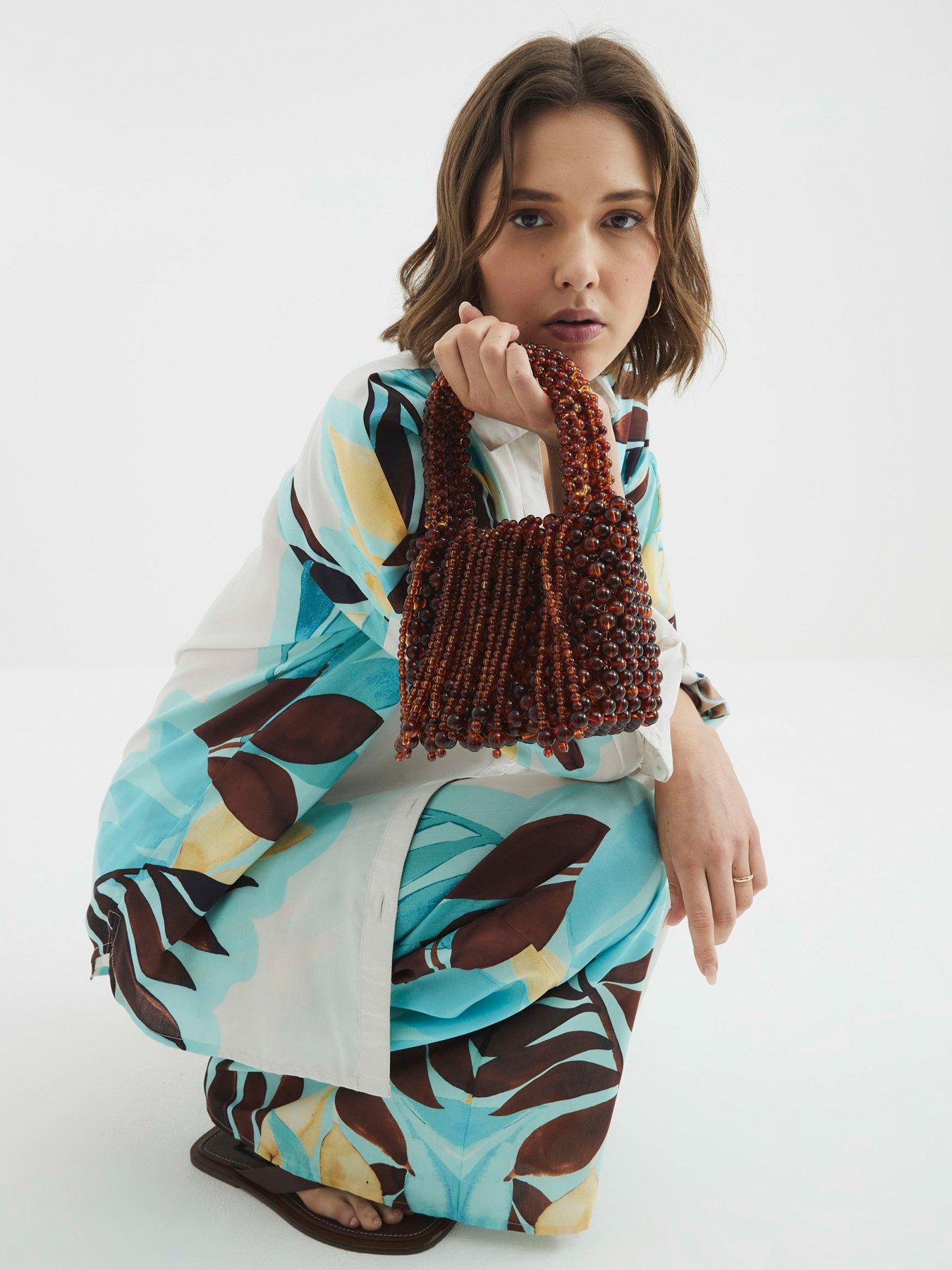  image of river-island-waterfall-pearl-bag-brown