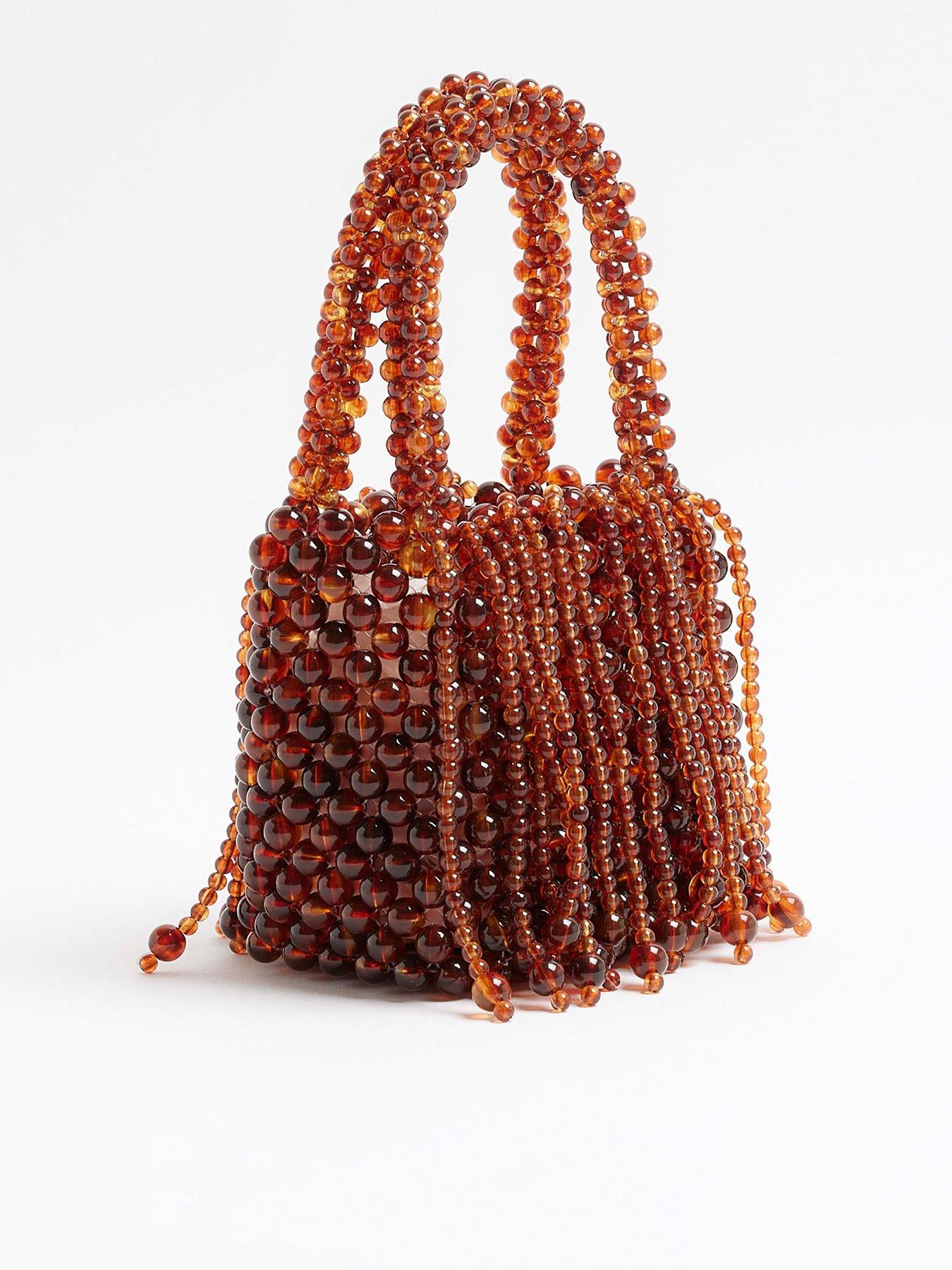  image of river-island-waterfall-pearl-bag-brown