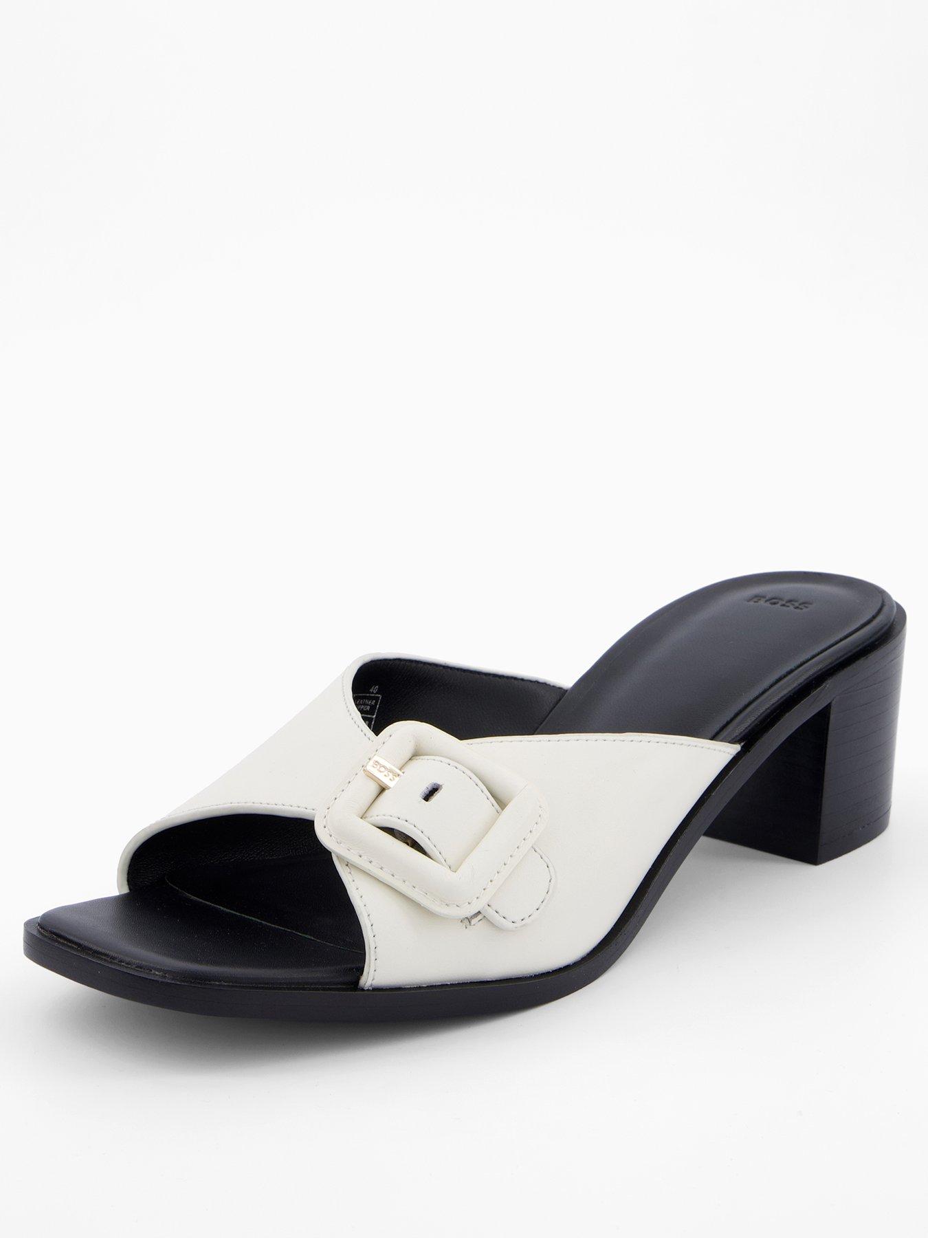 undefined Charlize Heeled Mule Sandal - Open White