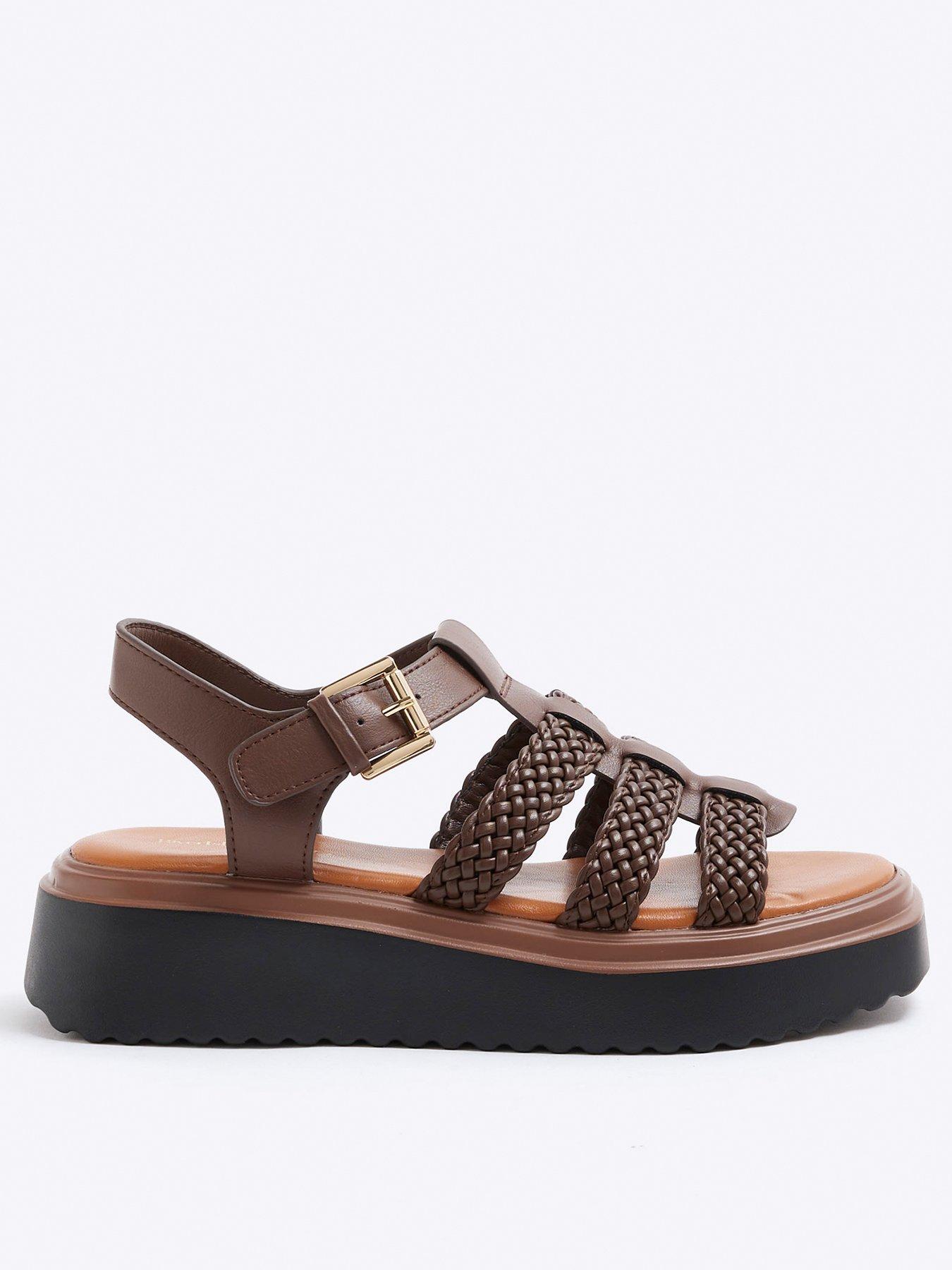 river-island-fisherman-flatform-sandal-brown