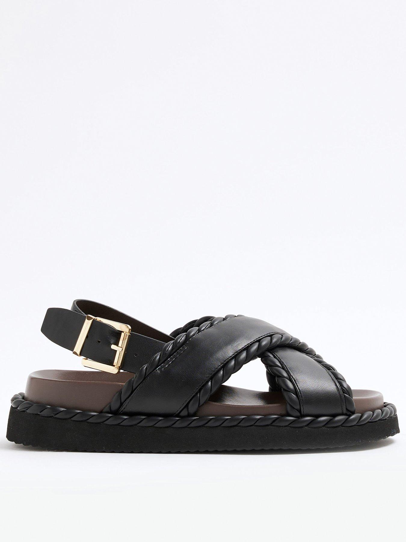 undefined Cross Footbed Sandal - Black