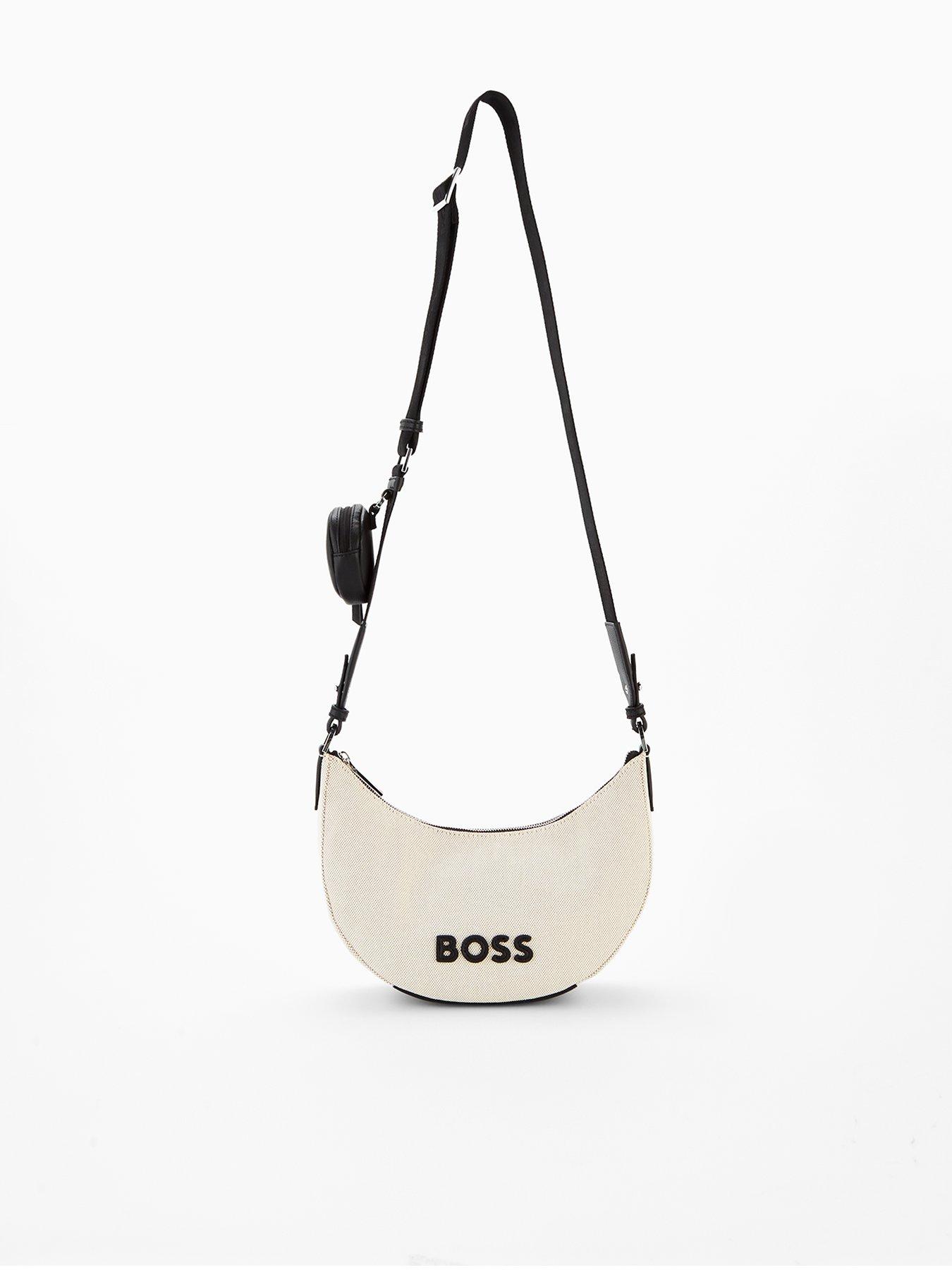 front image of boss-addison-halfmoon-bag-natural