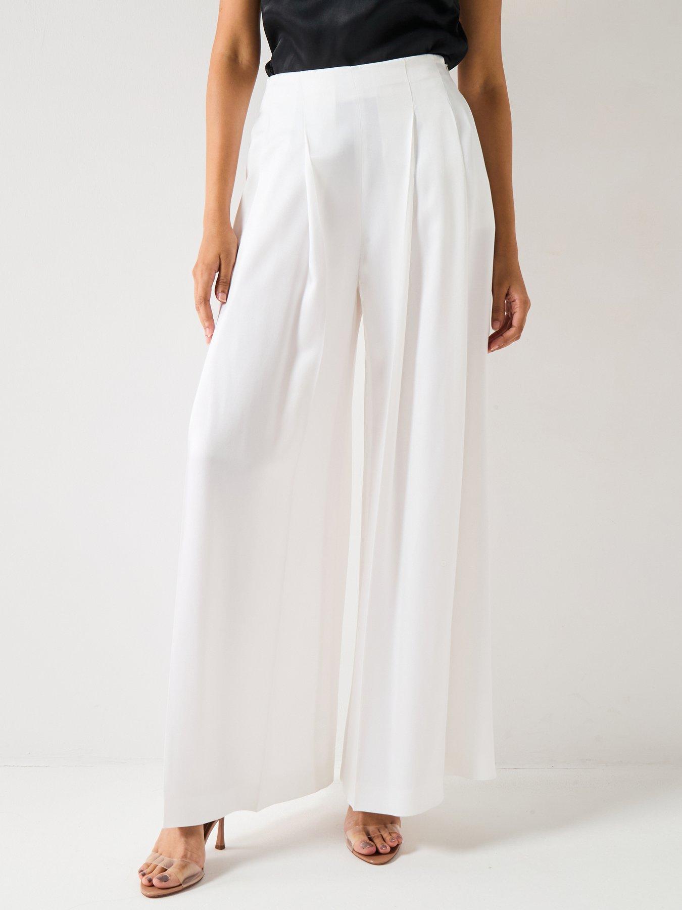undefined Tetosa Relaxed Wide Leg Trouser - White