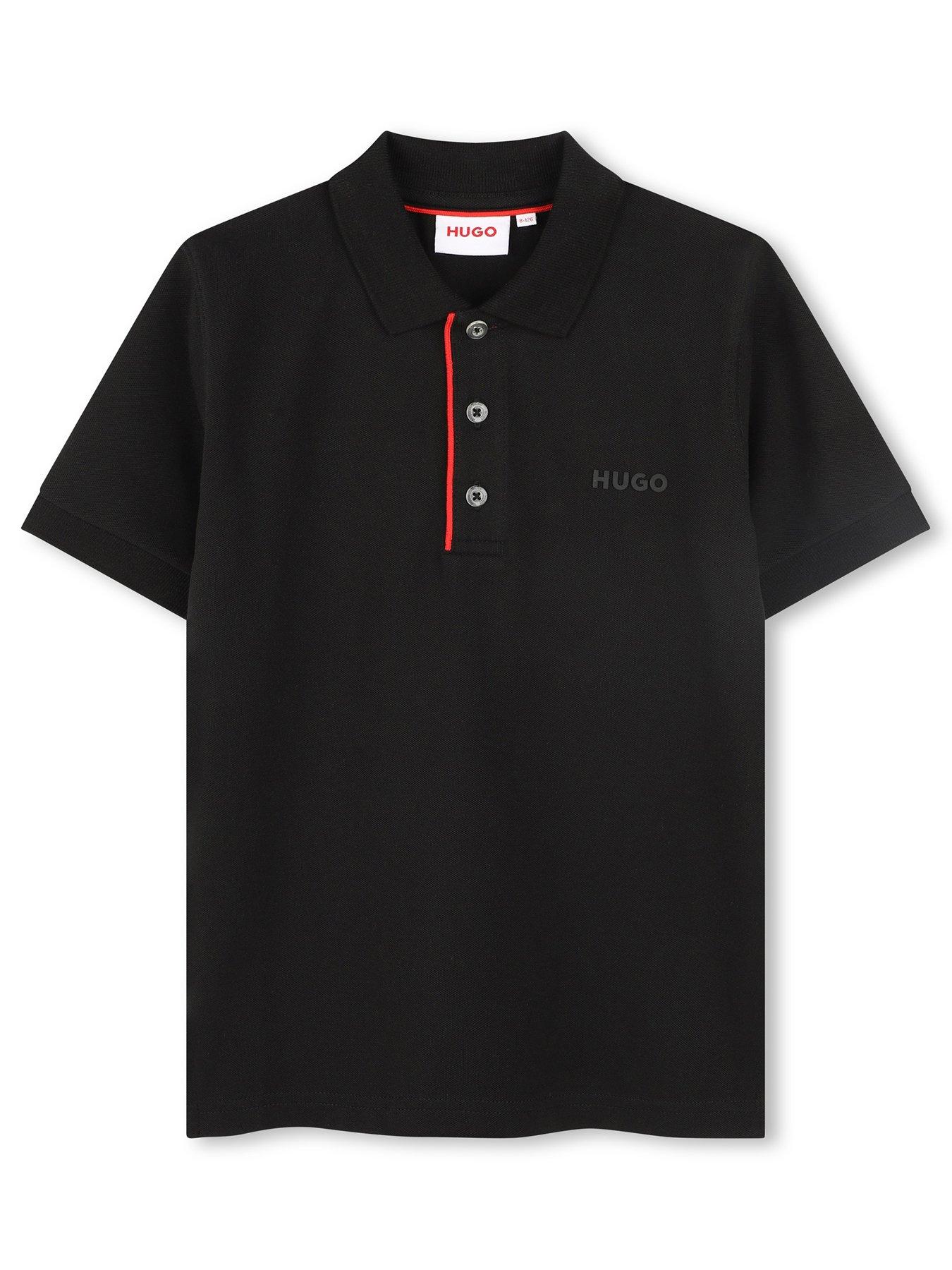 HUGO Boys Short Sleeve Polo Shirt - Black