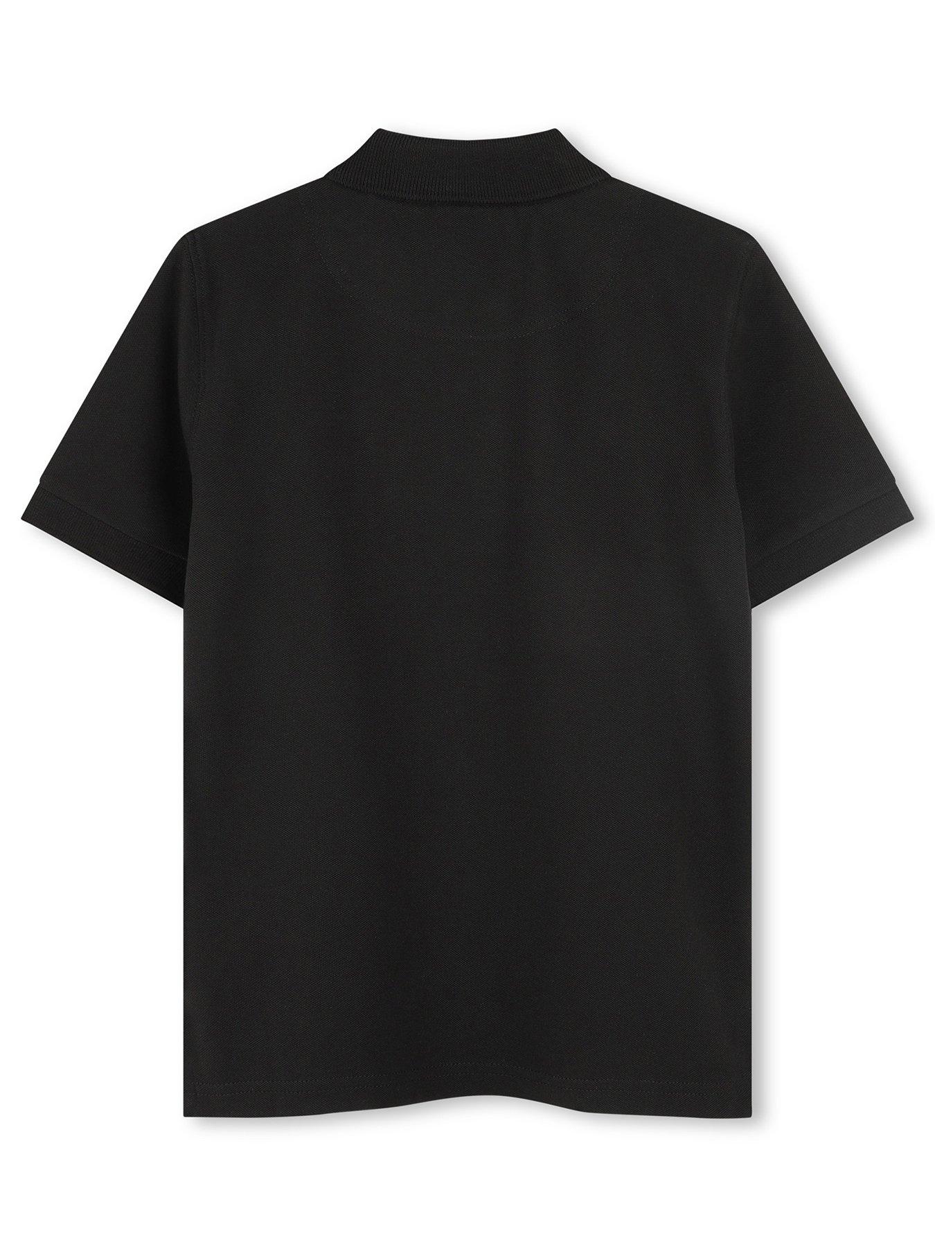 Image 2 of 2 of HUGO Boys Short Sleeve Polo Shirt - Black