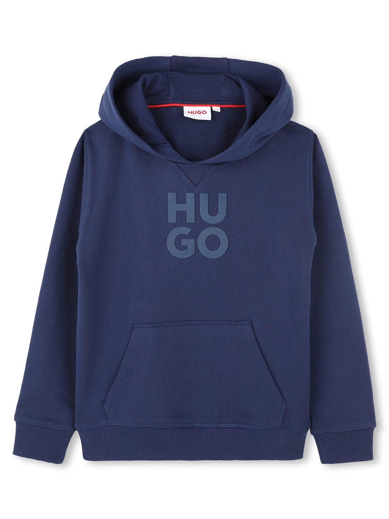 hugo-boys-logo-hoodie-navy