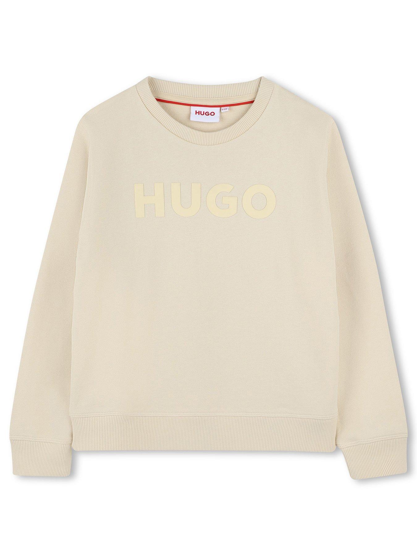 hugo-boys-logo-sweatshirt-beige