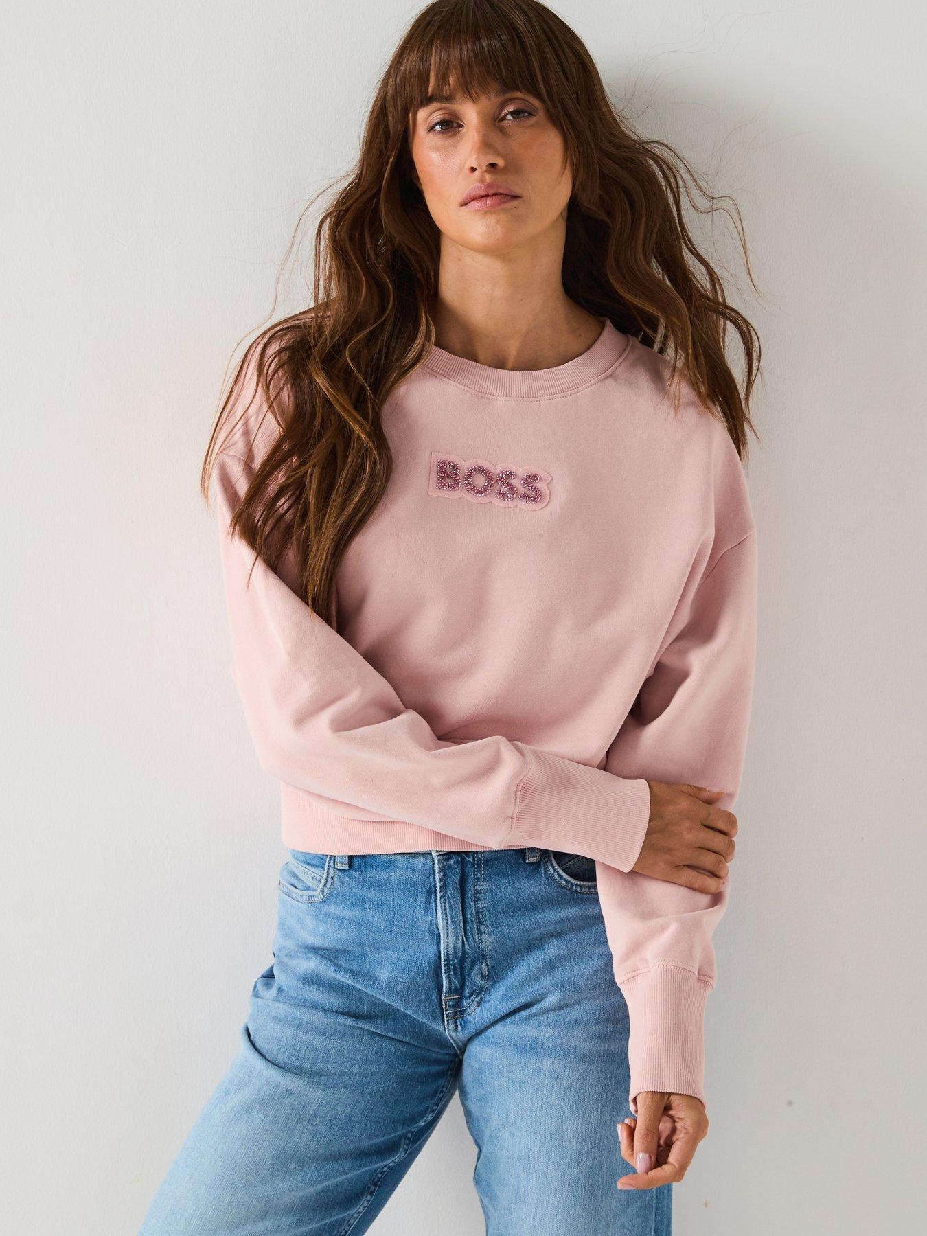 undefined Elay Stonebadge Logo Sweat Top - Open Pink