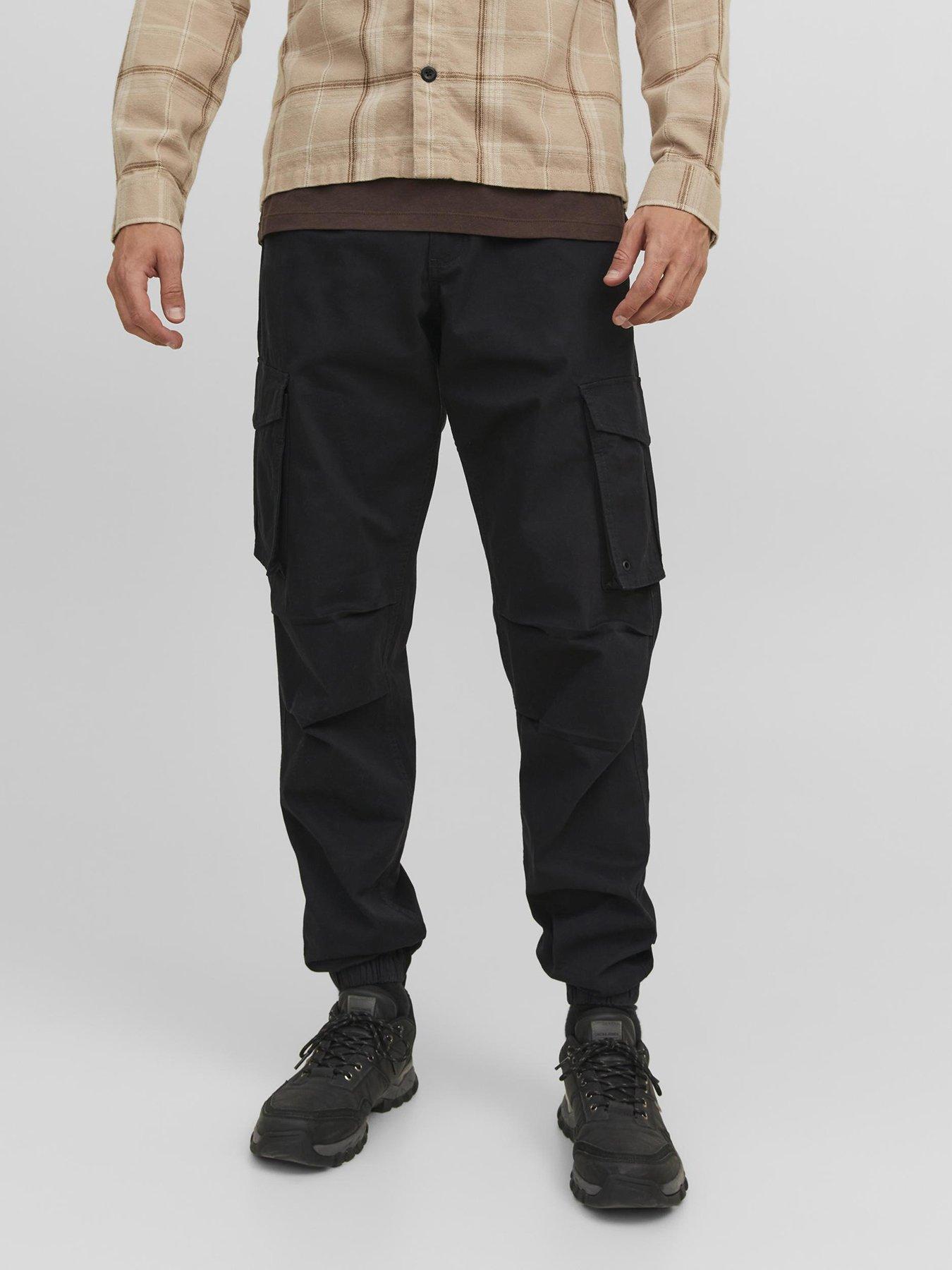 jack-jones-kane-noah-cuffed-cargo-trousers-black
