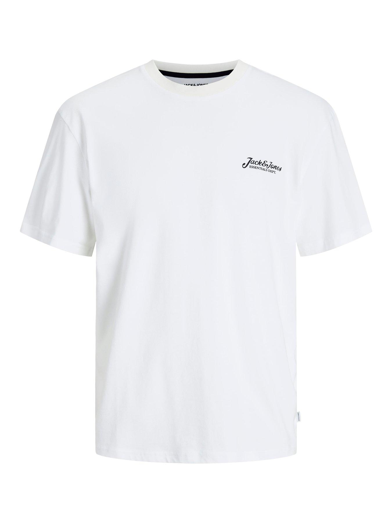 Image 5 of 6 of Jack & Jones Beau Script Logo T-Shirt - White
