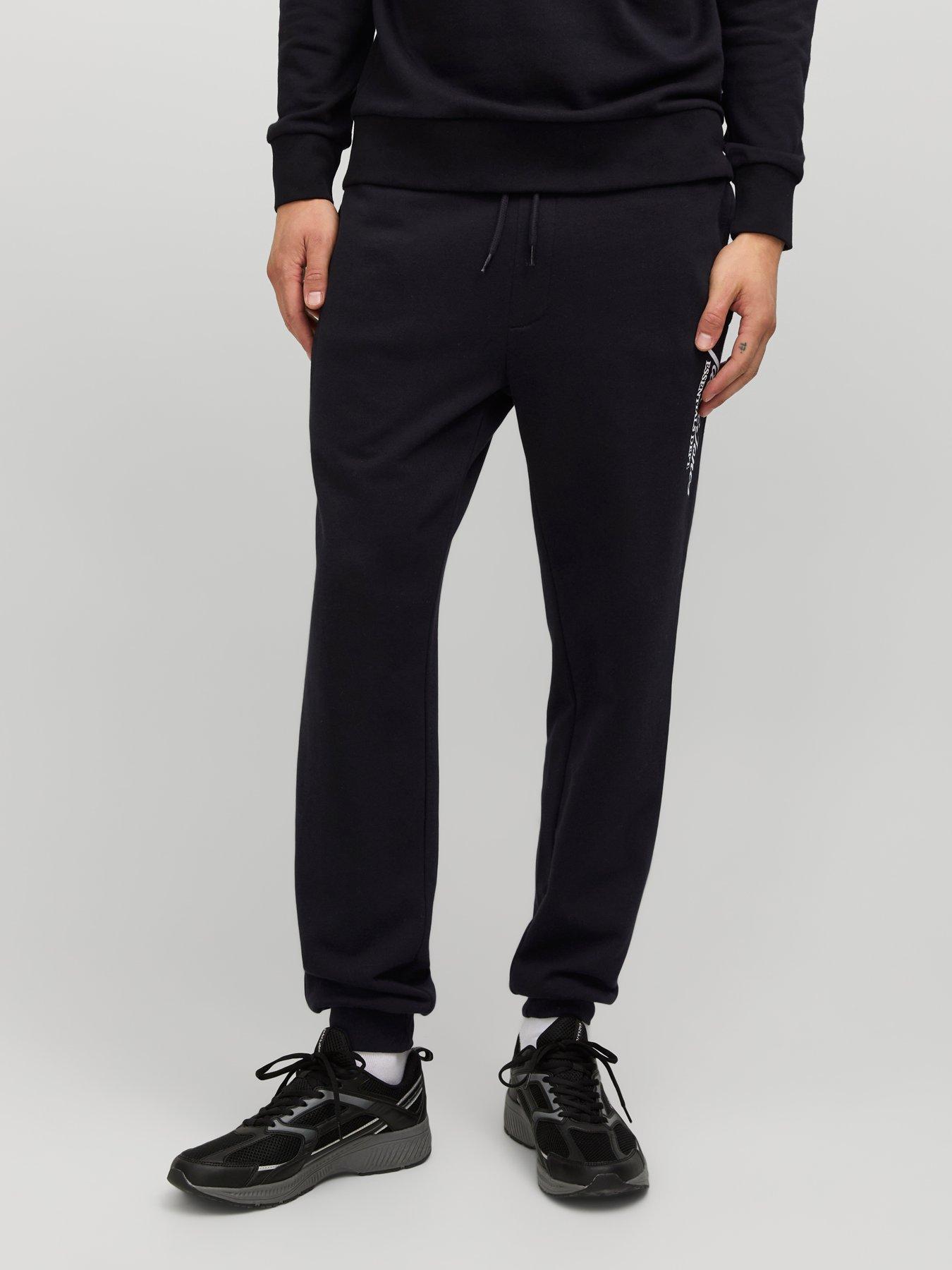 Image 1 of 6 of Jack & Jones Gordon Beau Script Logo Joggers - Black
