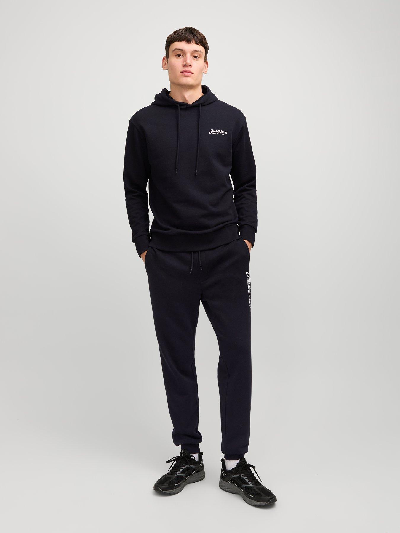 Image 5 of 6 of Jack & Jones Gordon Beau Script Logo Joggers - Black