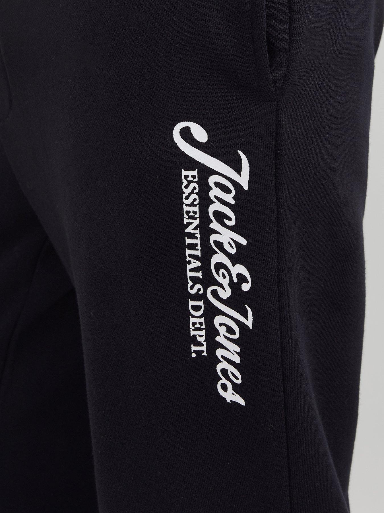 Image 6 of 6 of Jack & Jones Gordon Beau Script Logo Joggers - Black