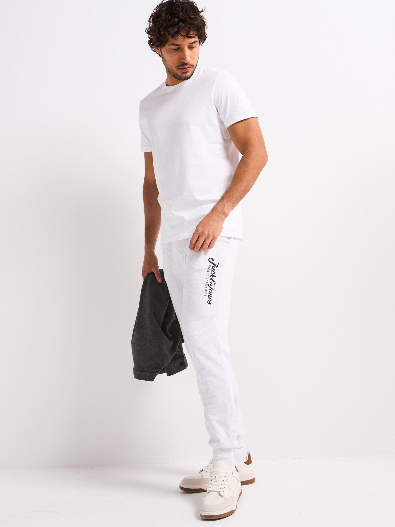 Image 3 of 5 of Jack & Jones Gordon Beau Script Logo Joggers - Light Grey