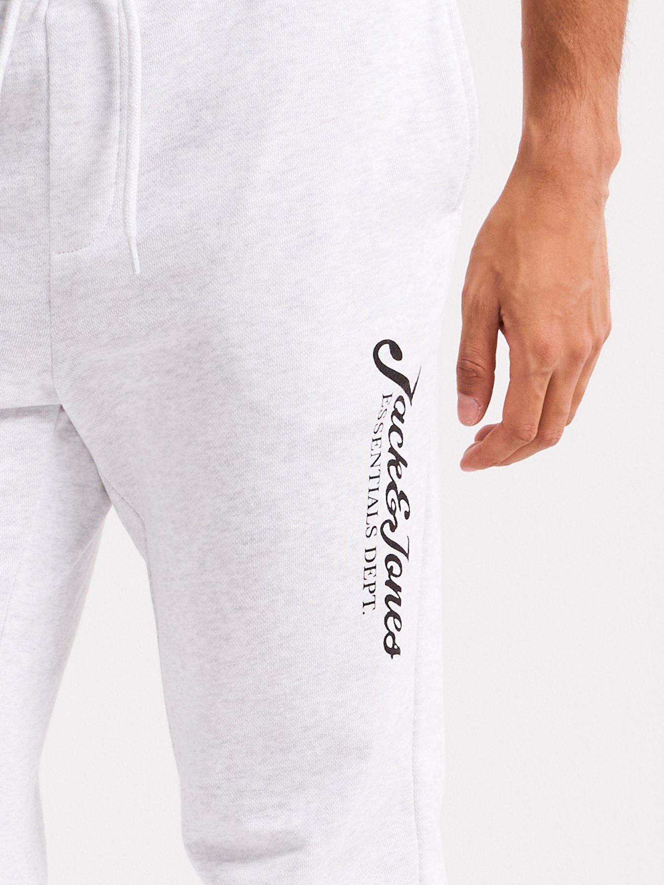 Image 4 of 5 of Jack & Jones Gordon Beau Script Logo Joggers - Light Grey