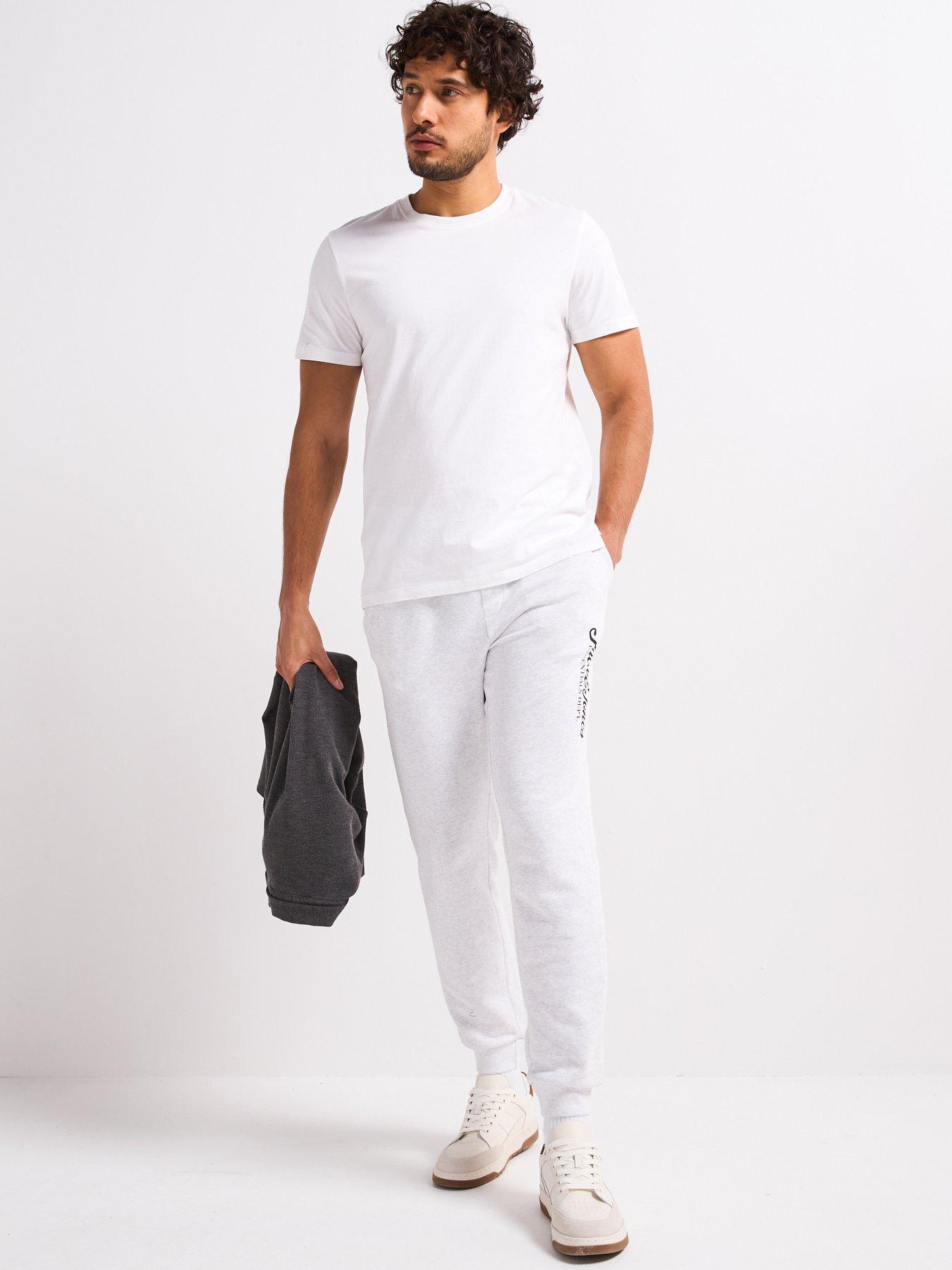 Image 5 of 5 of Jack & Jones Gordon Beau Script Logo Joggers - Light Grey