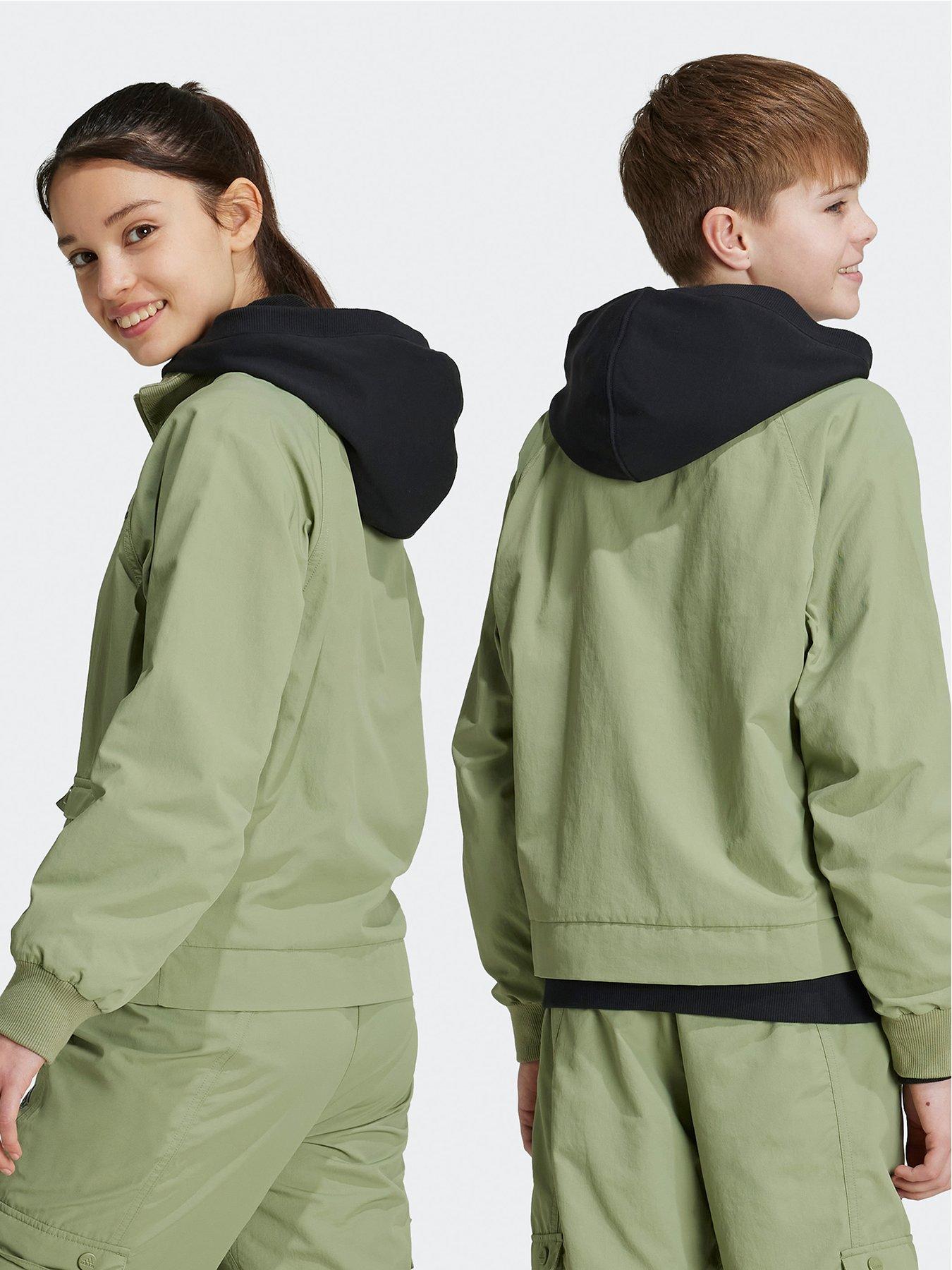  image of adidas-sportswear-kids-street-jam-woven-cargo-jacket-green