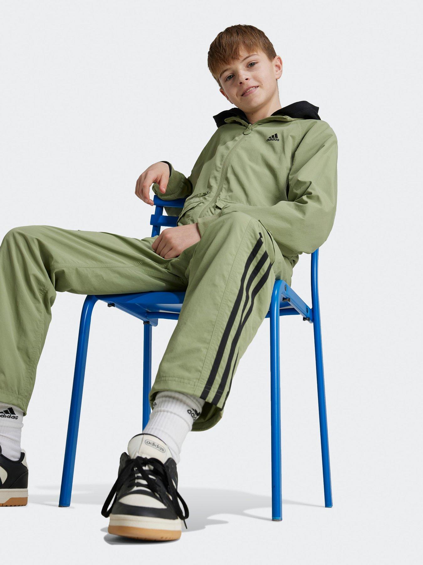  image of adidas-sportswear-kids-street-jam-woven-cargo-jacket-green