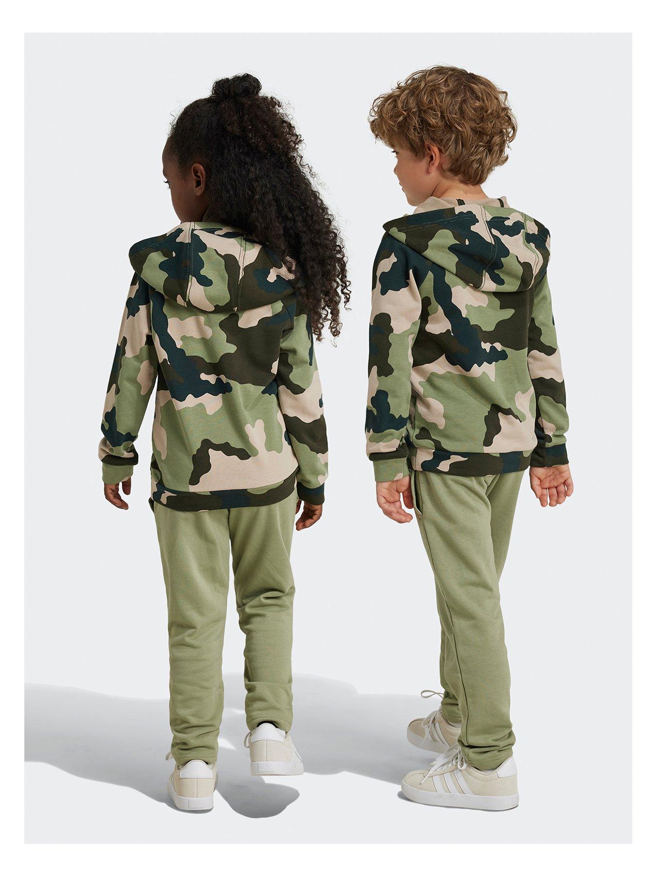  image of adidas-sportswear-kids-essentials-allover-print-hoodie-set-green