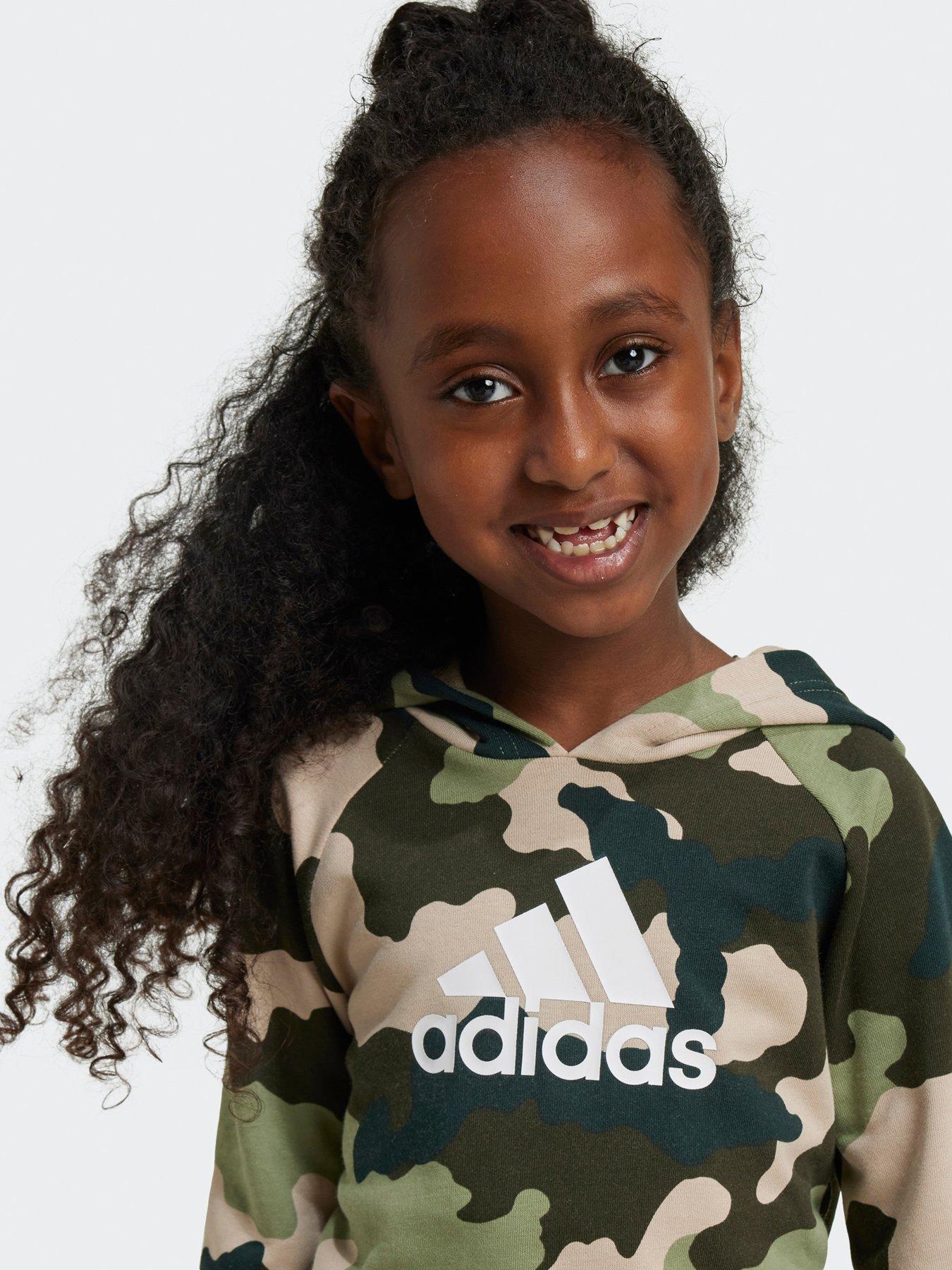  image of adidas-sportswear-kids-essentials-allover-print-hoodie-set-green