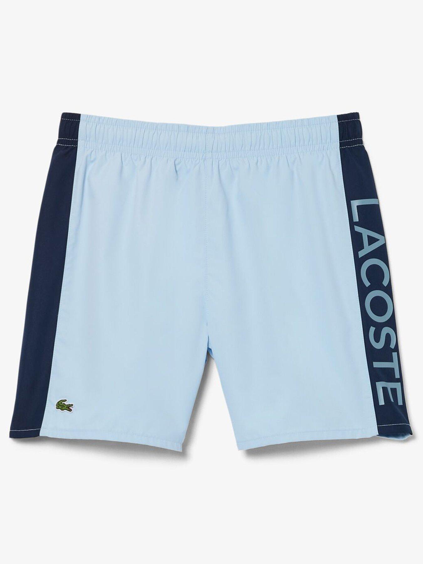  image of lacoste-kids-colour-block-swim-shorts-blue