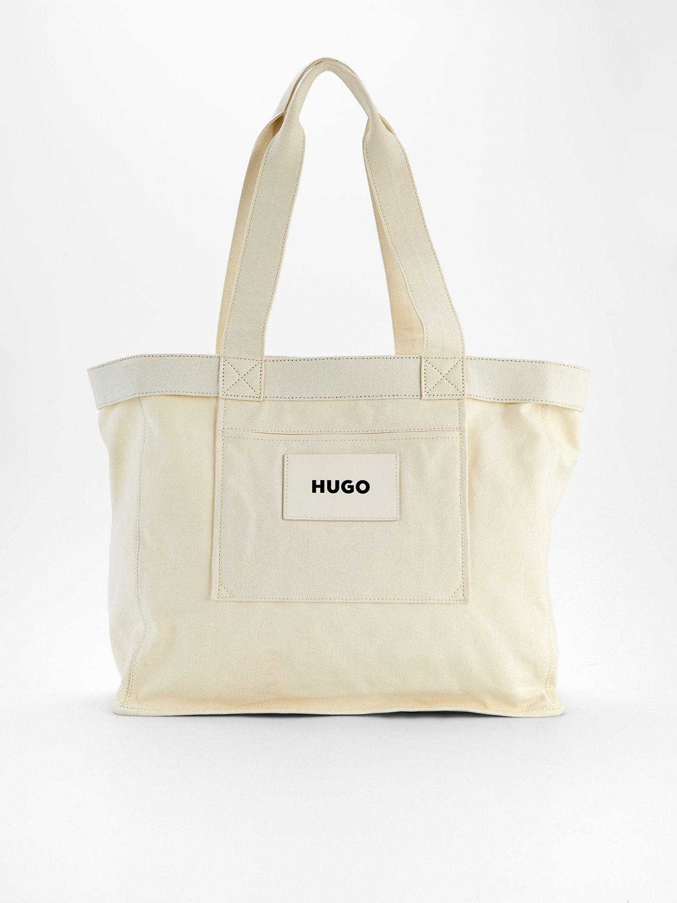 HUGO Becky Canvas Tote Bag-White - Cream White