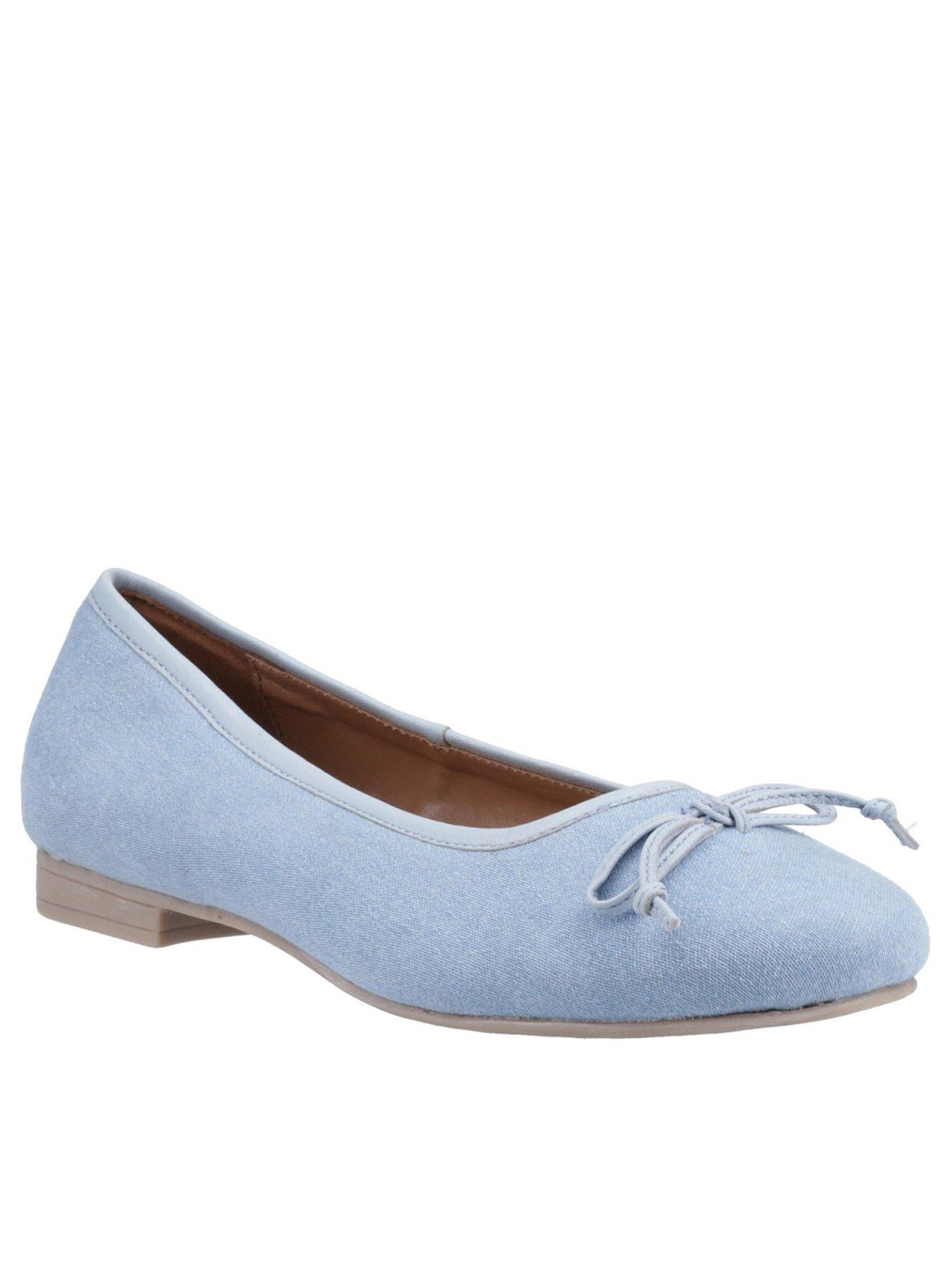  image of hush-puppies-naomi-textile-ballet-shoe-denim