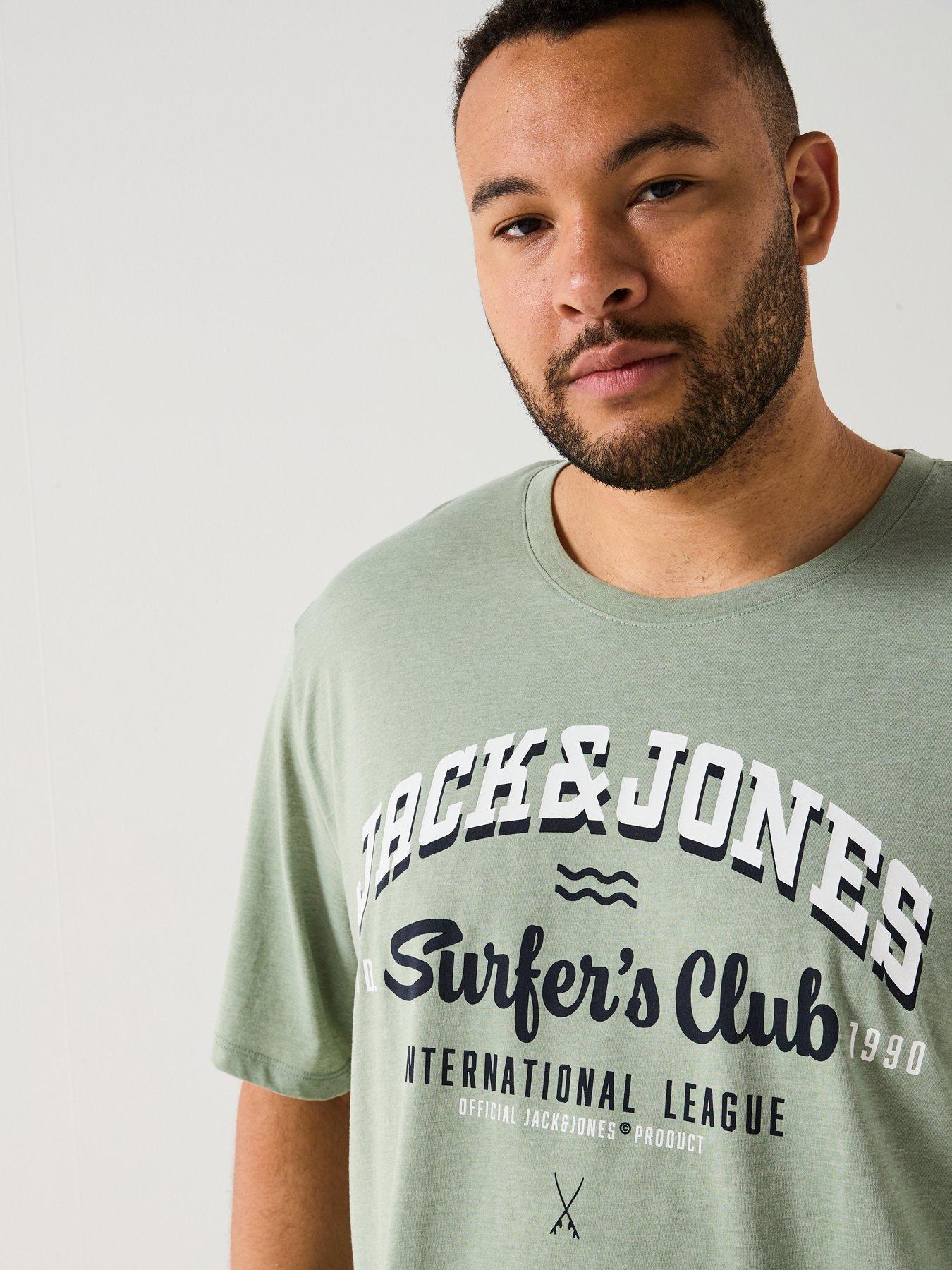 Image 6 of 7 of Jack & Jones Big Tall 5-Pack Chest Logo T-Shirt - Iceberg