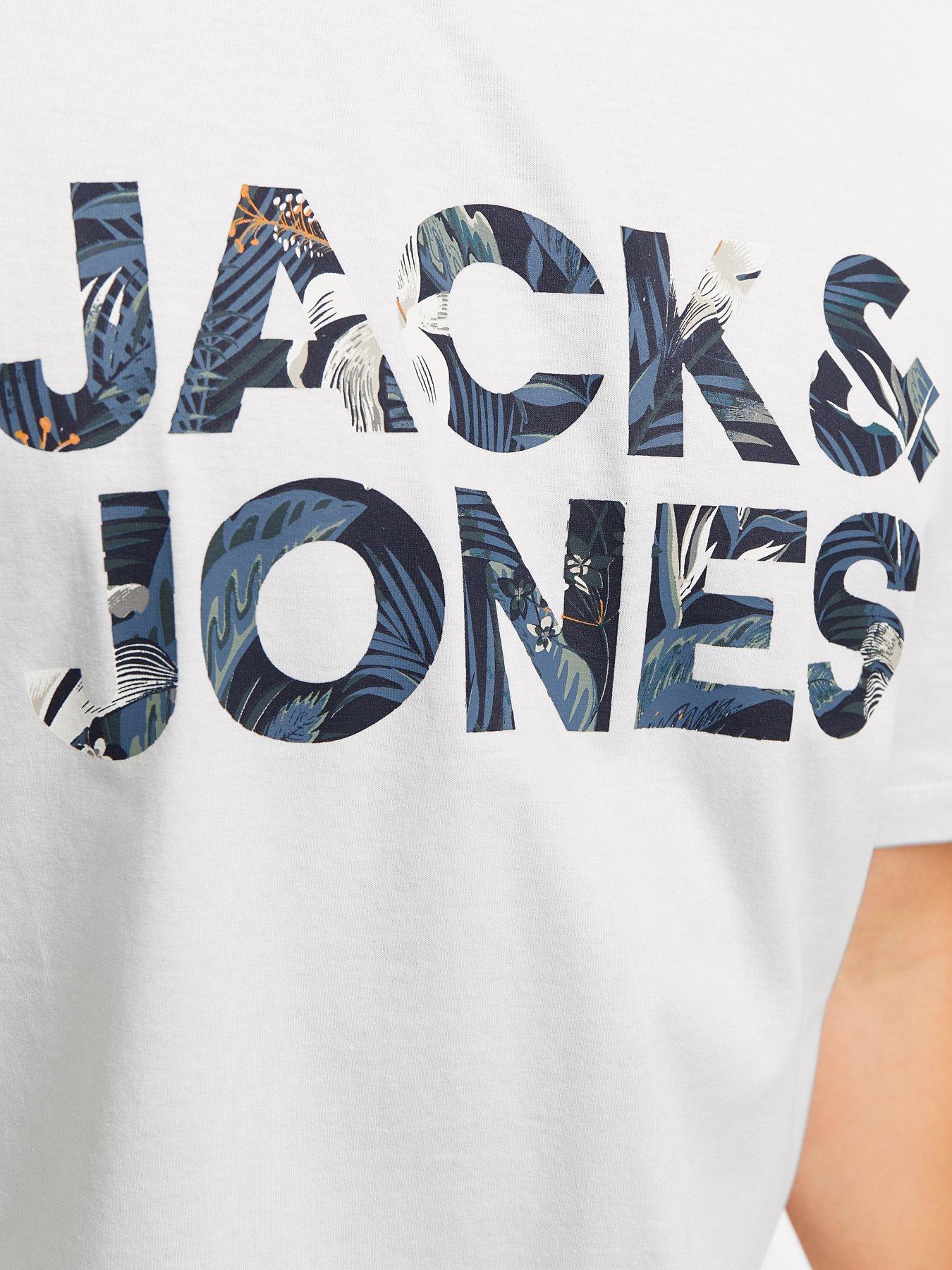 Image 5 of 6 of Jack & Jones Bryan Corp Logo T-Shirt - White