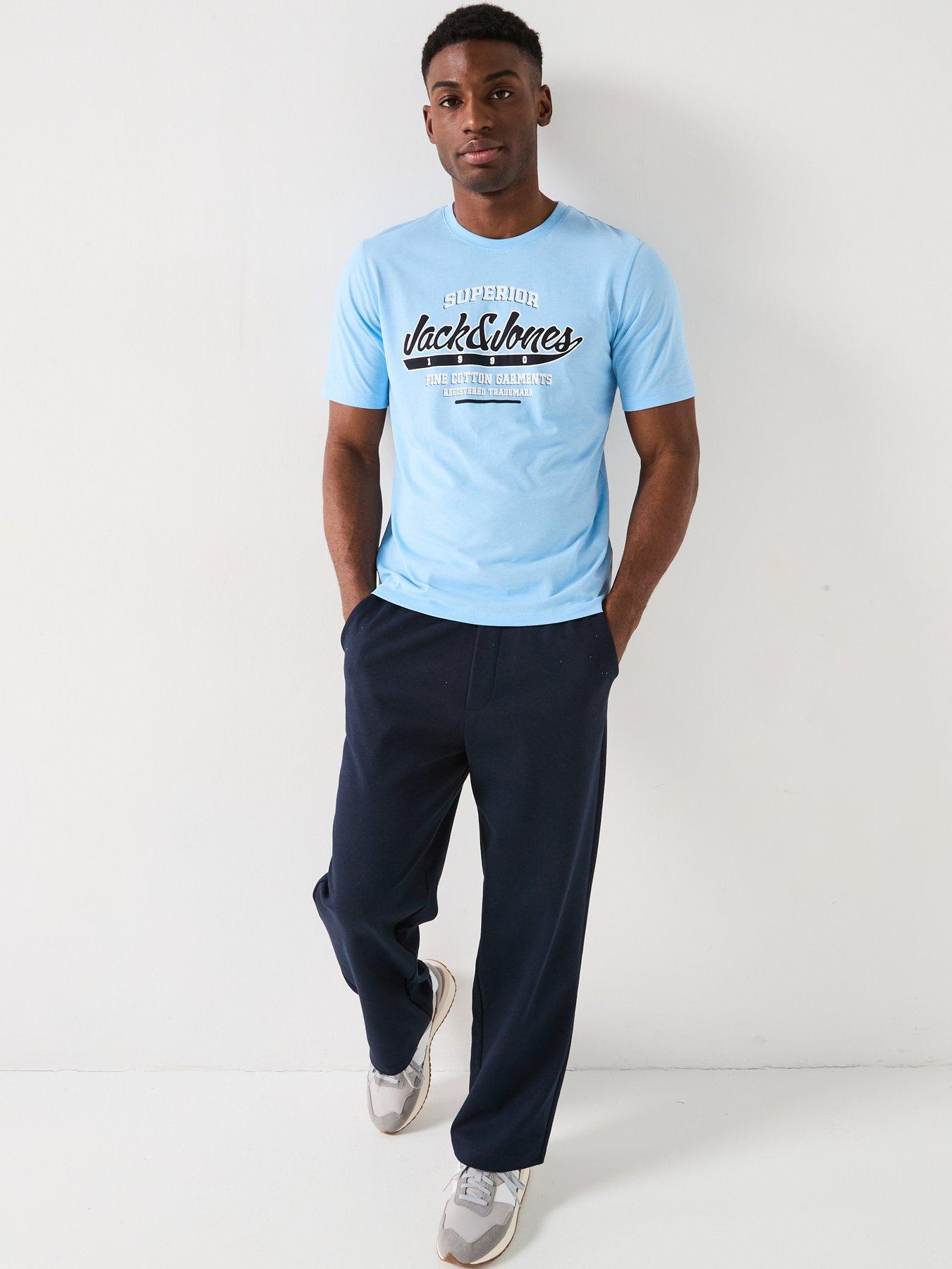  image of jack-jones-logo-t-shirt-light-blue