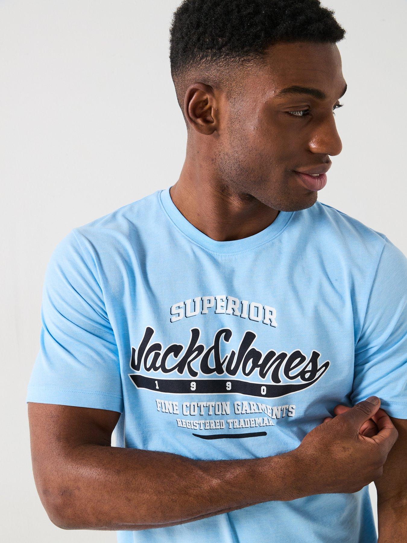  image of jack-jones-logo-t-shirt-light-blue