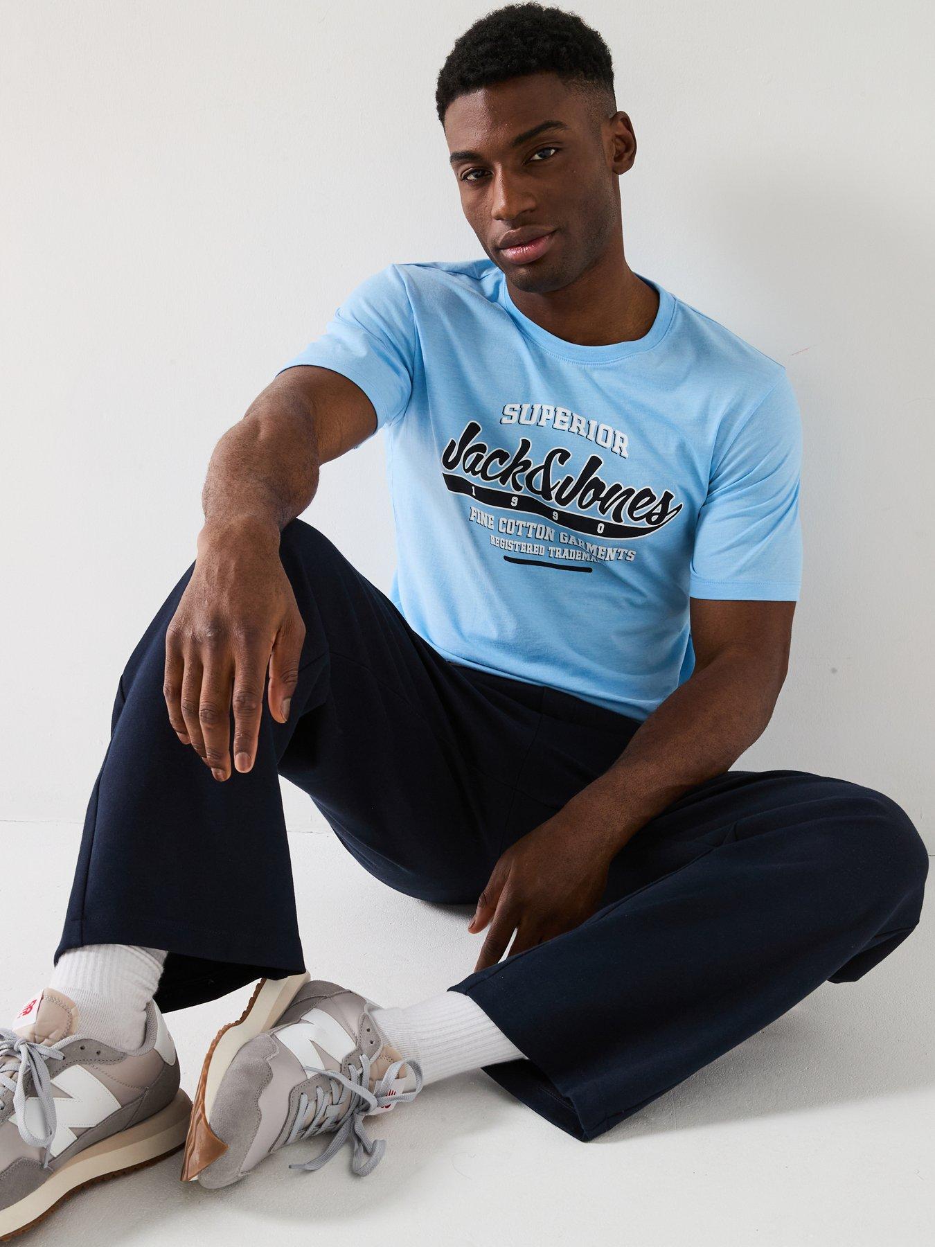  image of jack-jones-logo-t-shirt-light-blue