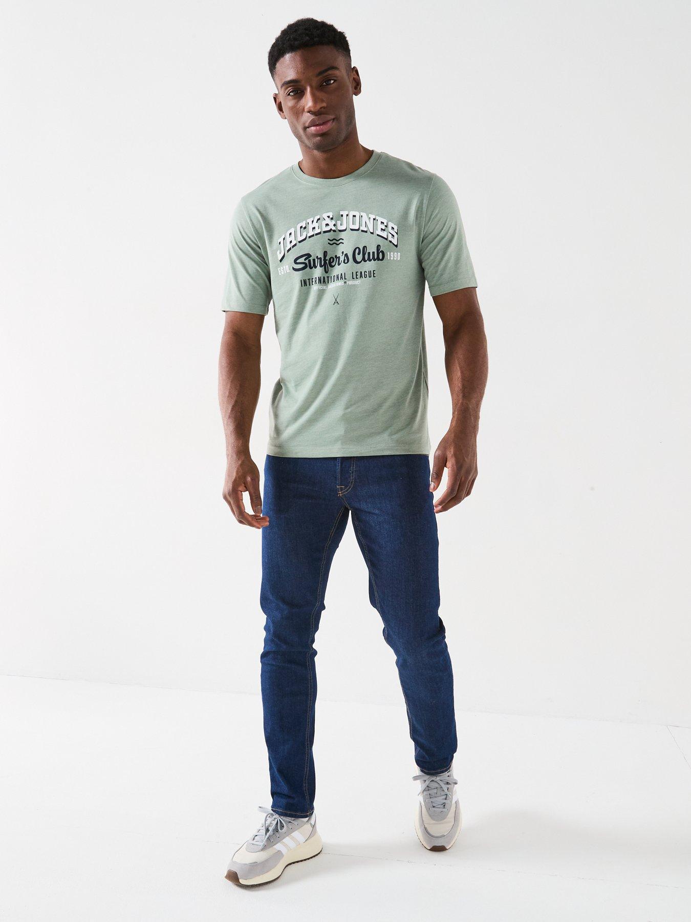  image of jack-jones-logo-t-shirt-light-green