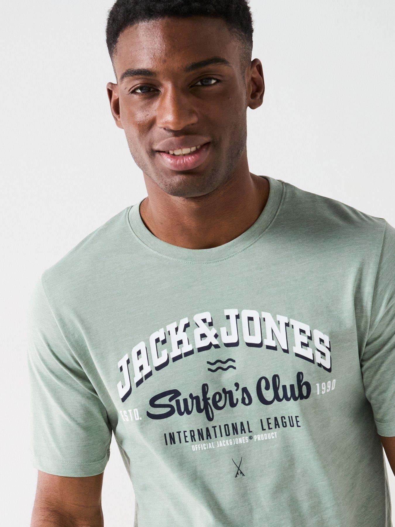  image of jack-jones-logo-t-shirt-light-green