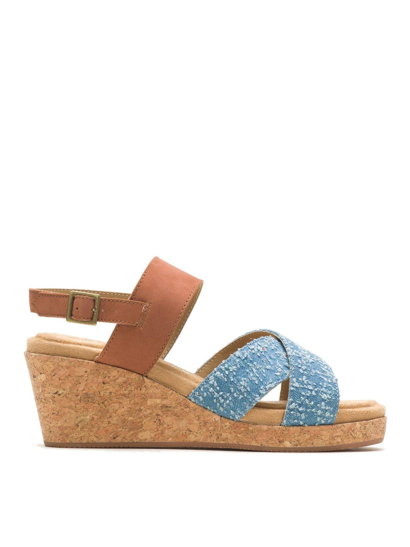  image of hush-puppies-willow-cross-strap-wedge-sandal-denim