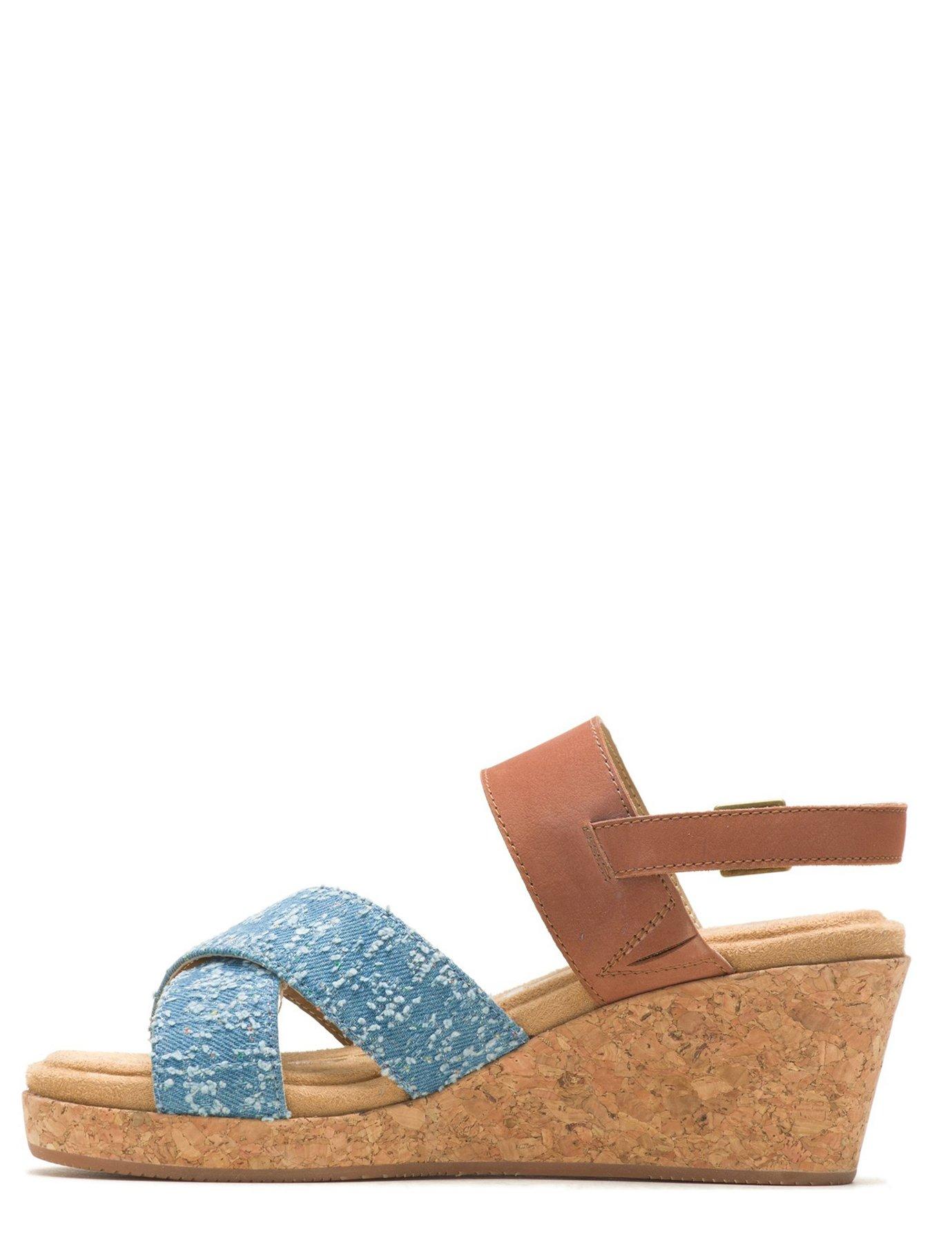  image of hush-puppies-willow-cross-strap-wedge-sandal-denim
