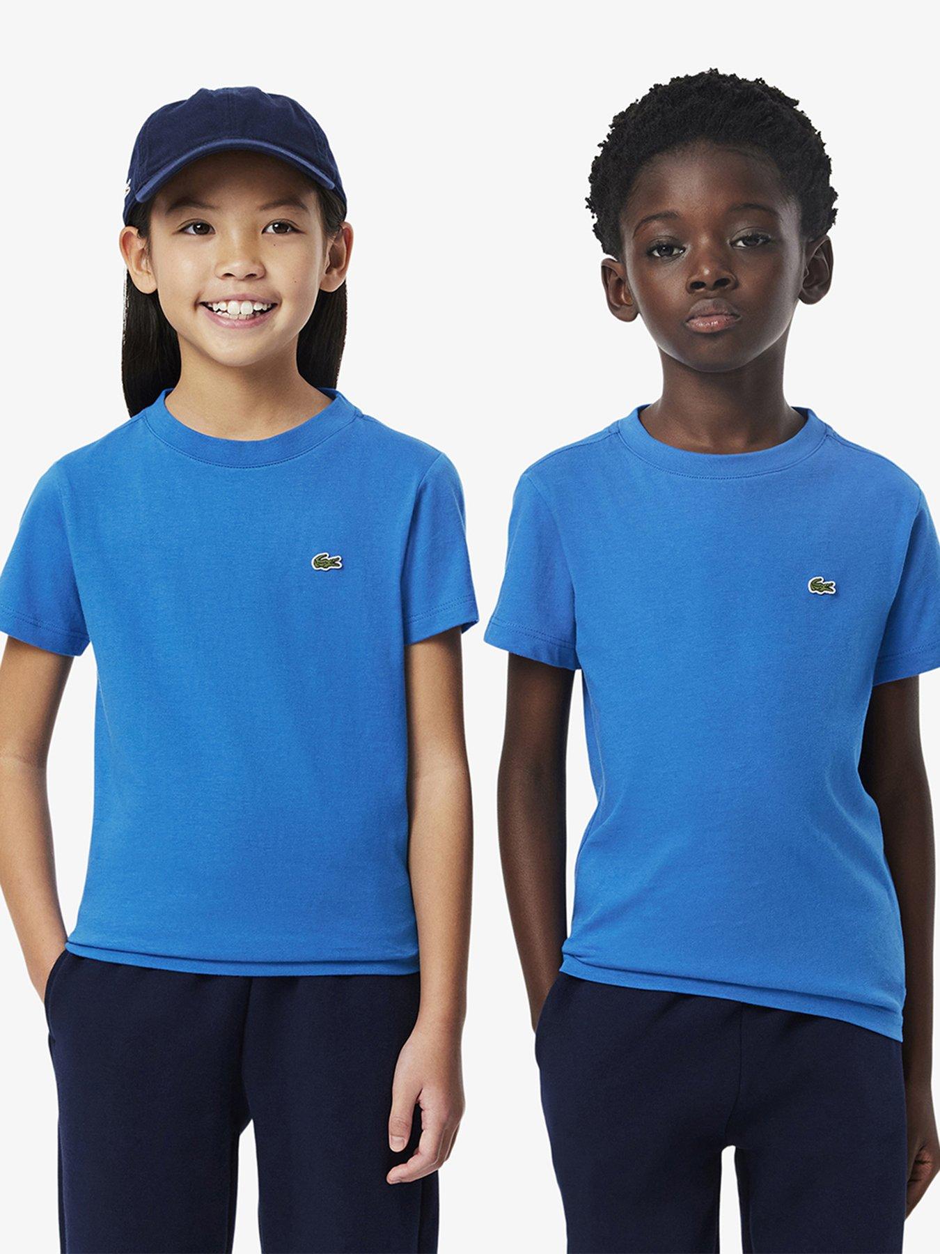  image of lacoste-kids-core-essentials-short-sleeve-t-shirt-blue
