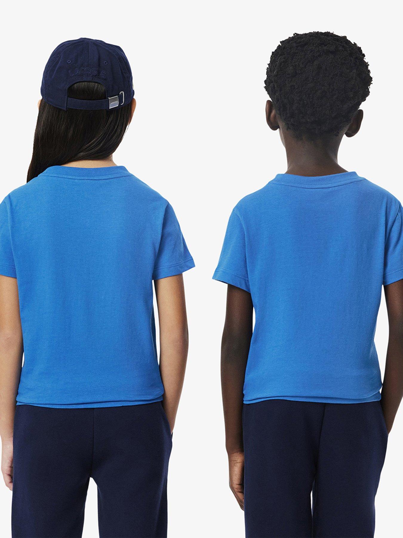  image of lacoste-kids-core-essentials-short-sleeve-t-shirt-blue