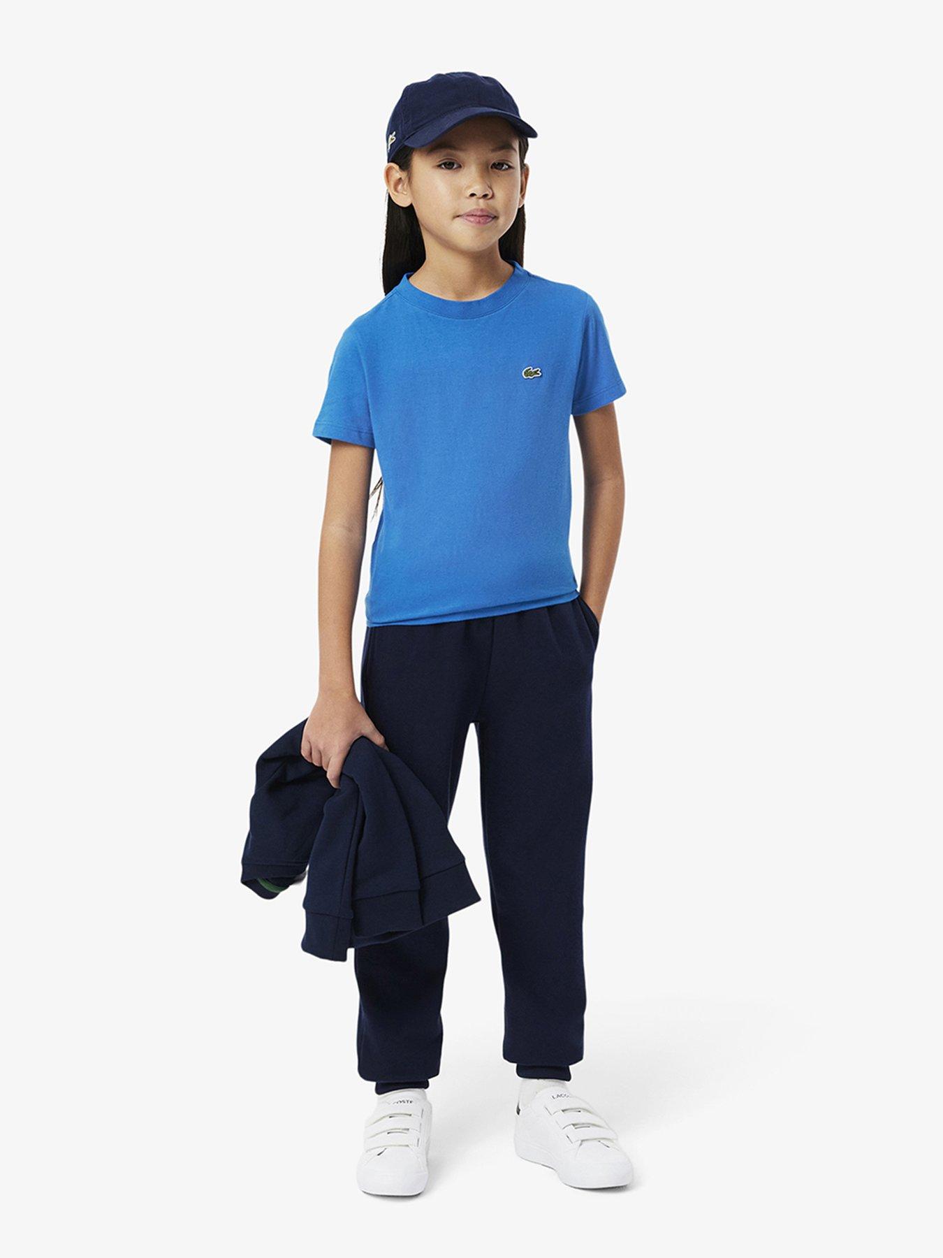  image of lacoste-kids-core-essentials-short-sleeve-t-shirt-blue