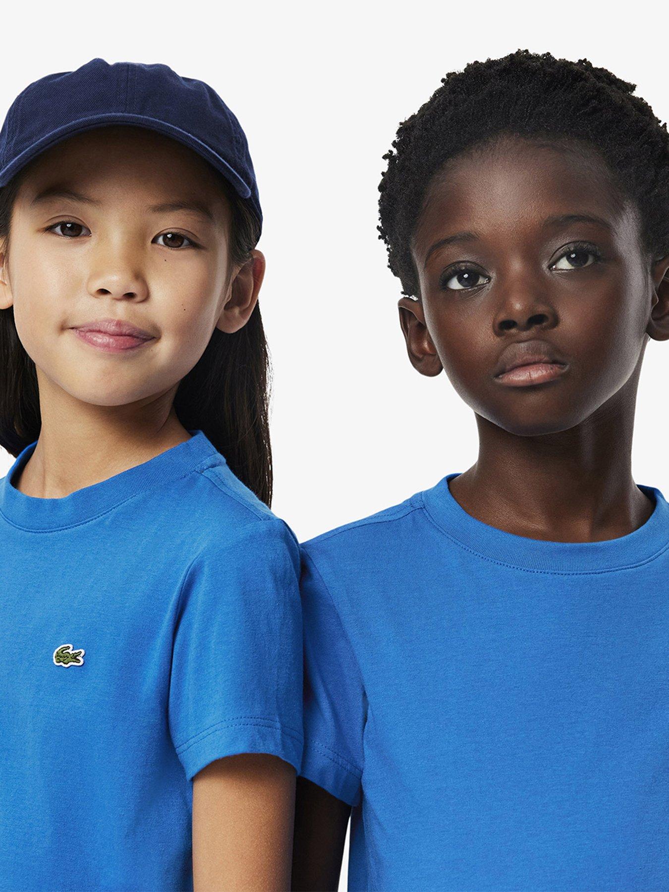  image of lacoste-kids-core-essentials-short-sleeve-t-shirt-blue
