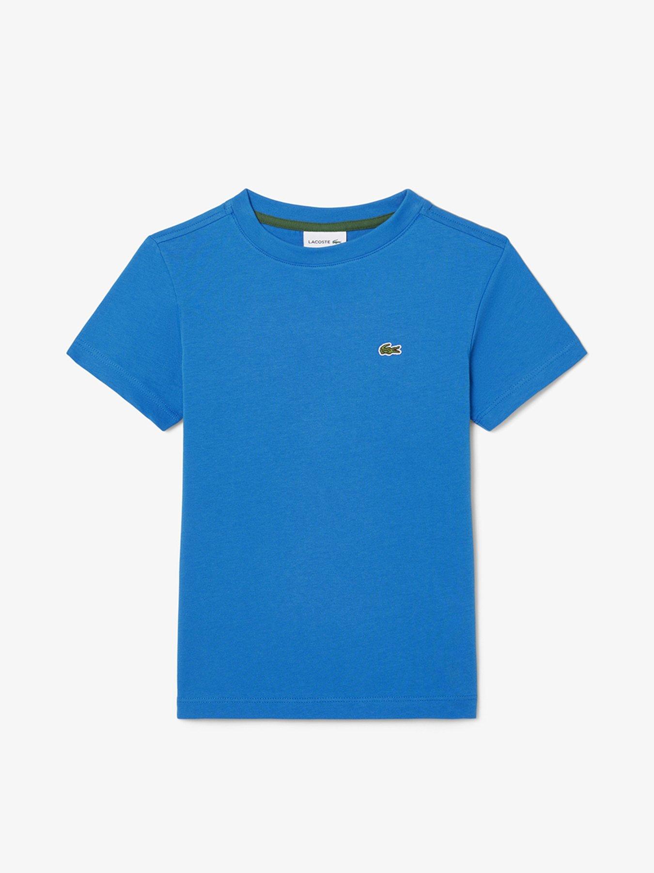  image of lacoste-kids-core-essentials-short-sleeve-t-shirt-blue