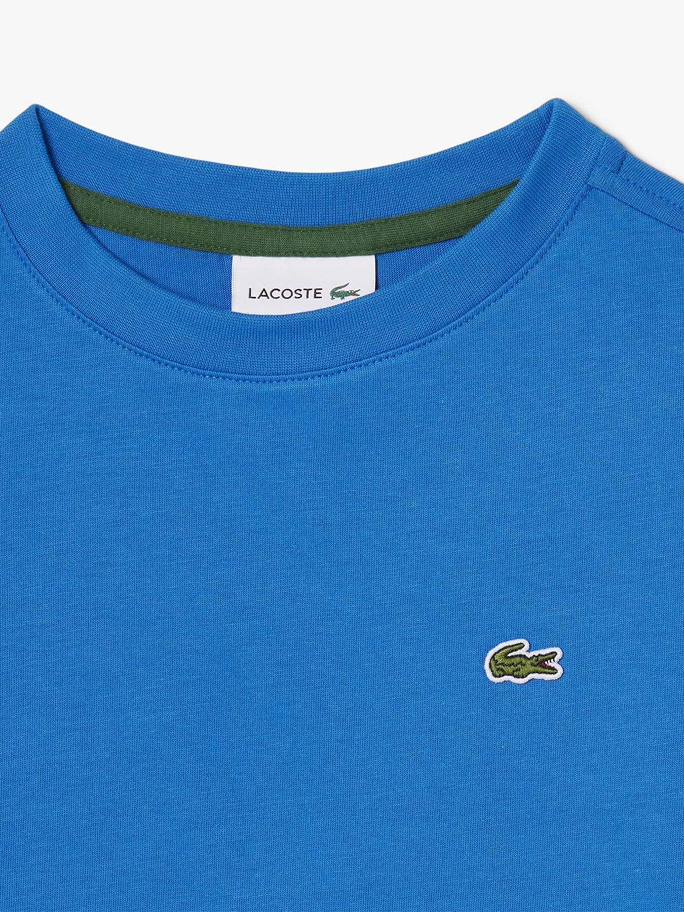  image of lacoste-kids-core-essentials-short-sleeve-t-shirt-blue