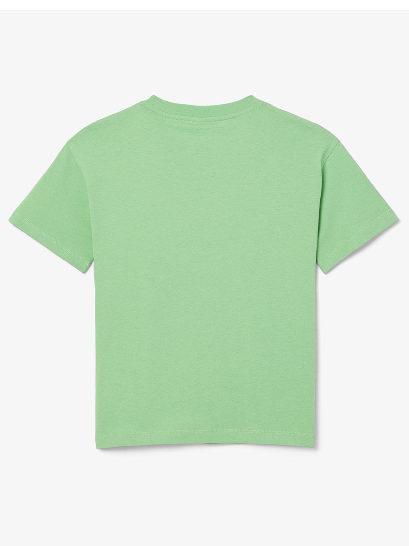  image of lacoste-kids-croc-signature-logo-short-sleeve-t-shirt-green