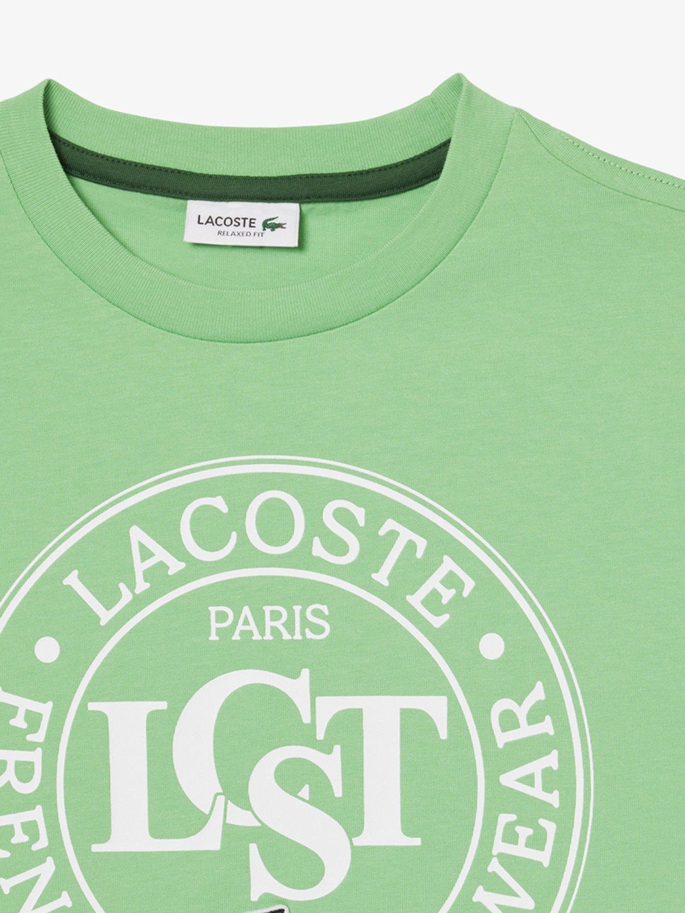  image of lacoste-kids-croc-signature-logo-short-sleeve-t-shirt-green