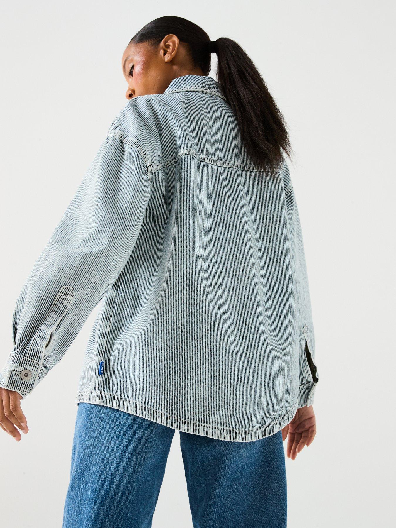 Image 2 of 6 of HUGO Garesa Stripe Denim Shirt - Bright Blue