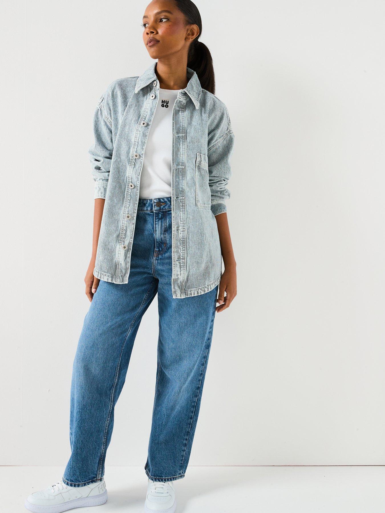 Image 3 of 6 of HUGO Garesa Stripe Denim Shirt - Bright Blue