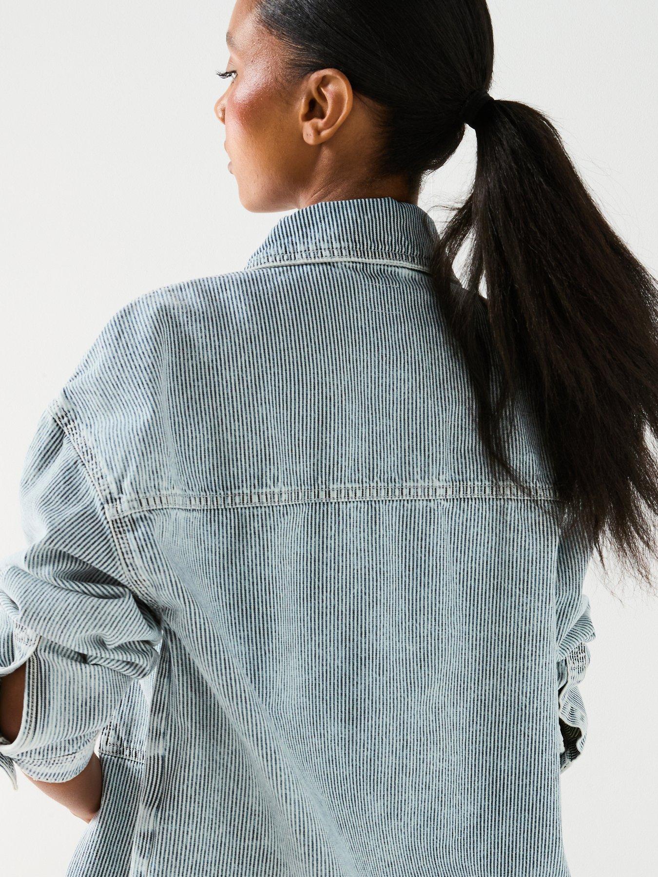 Image 4 of 6 of HUGO Garesa Stripe Denim Shirt - Bright Blue