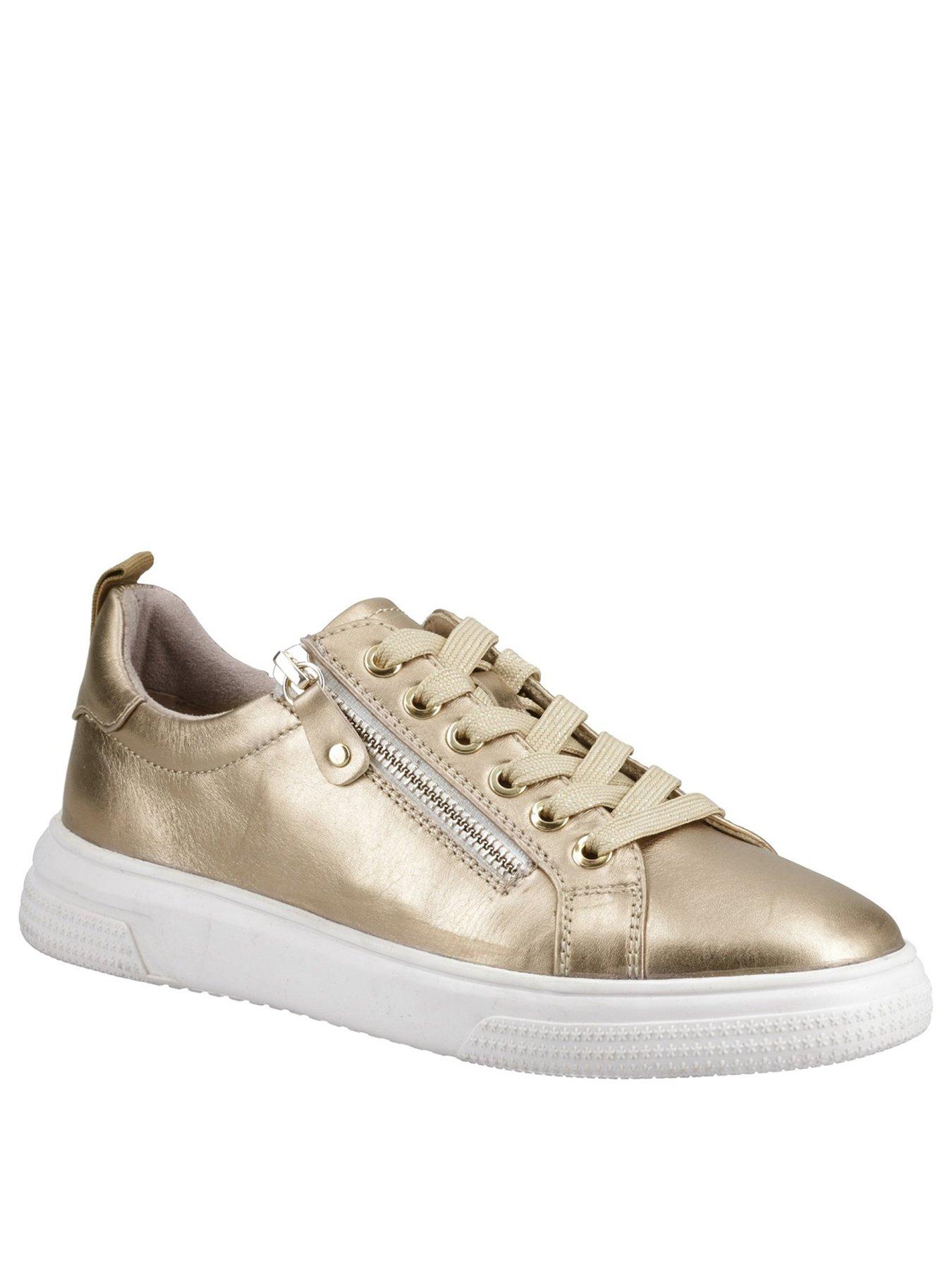  image of hush-puppies-martha-leather-trainer-gold