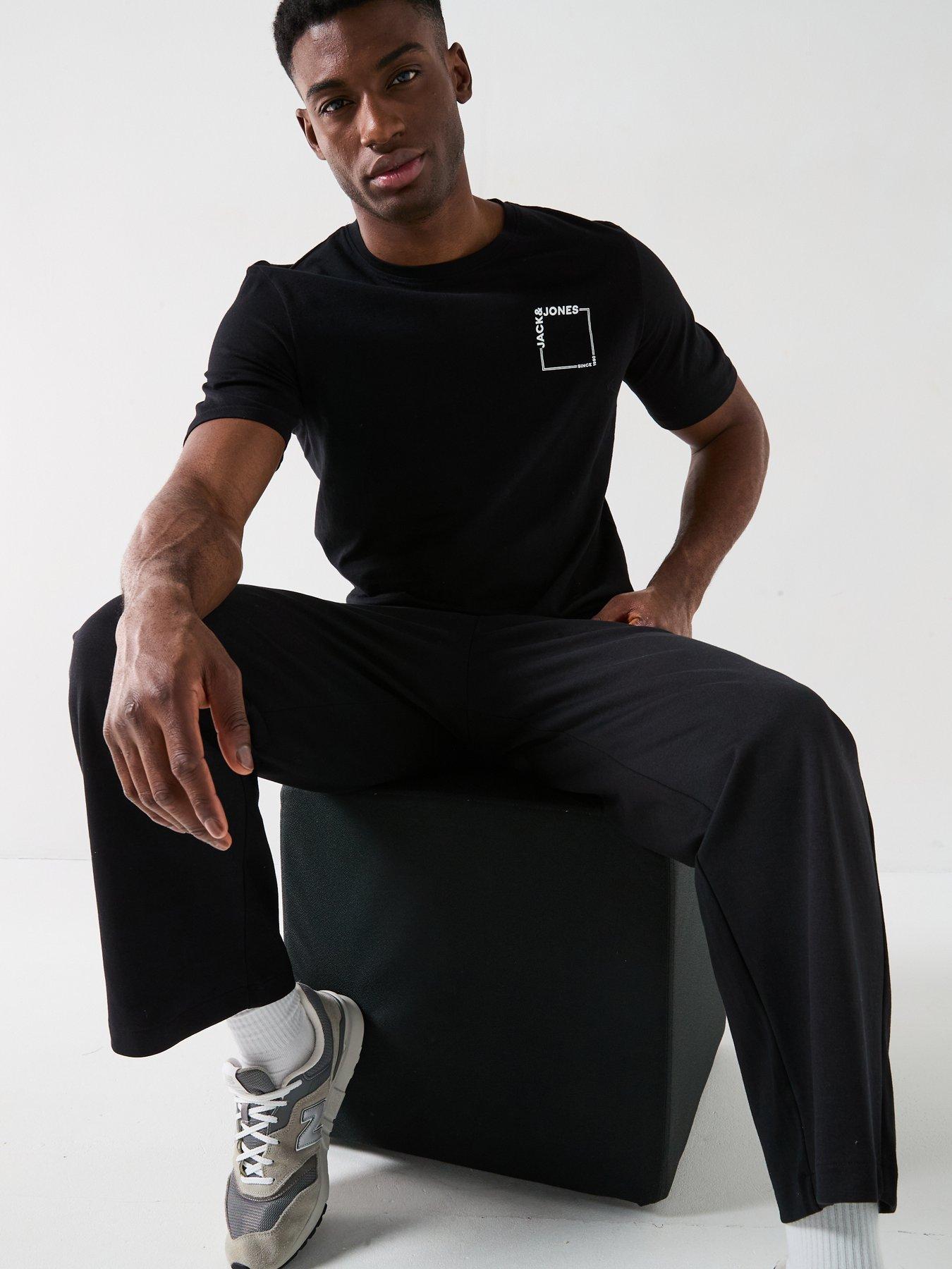 image of jack-jones-verner-square-logo-t-shirt-black