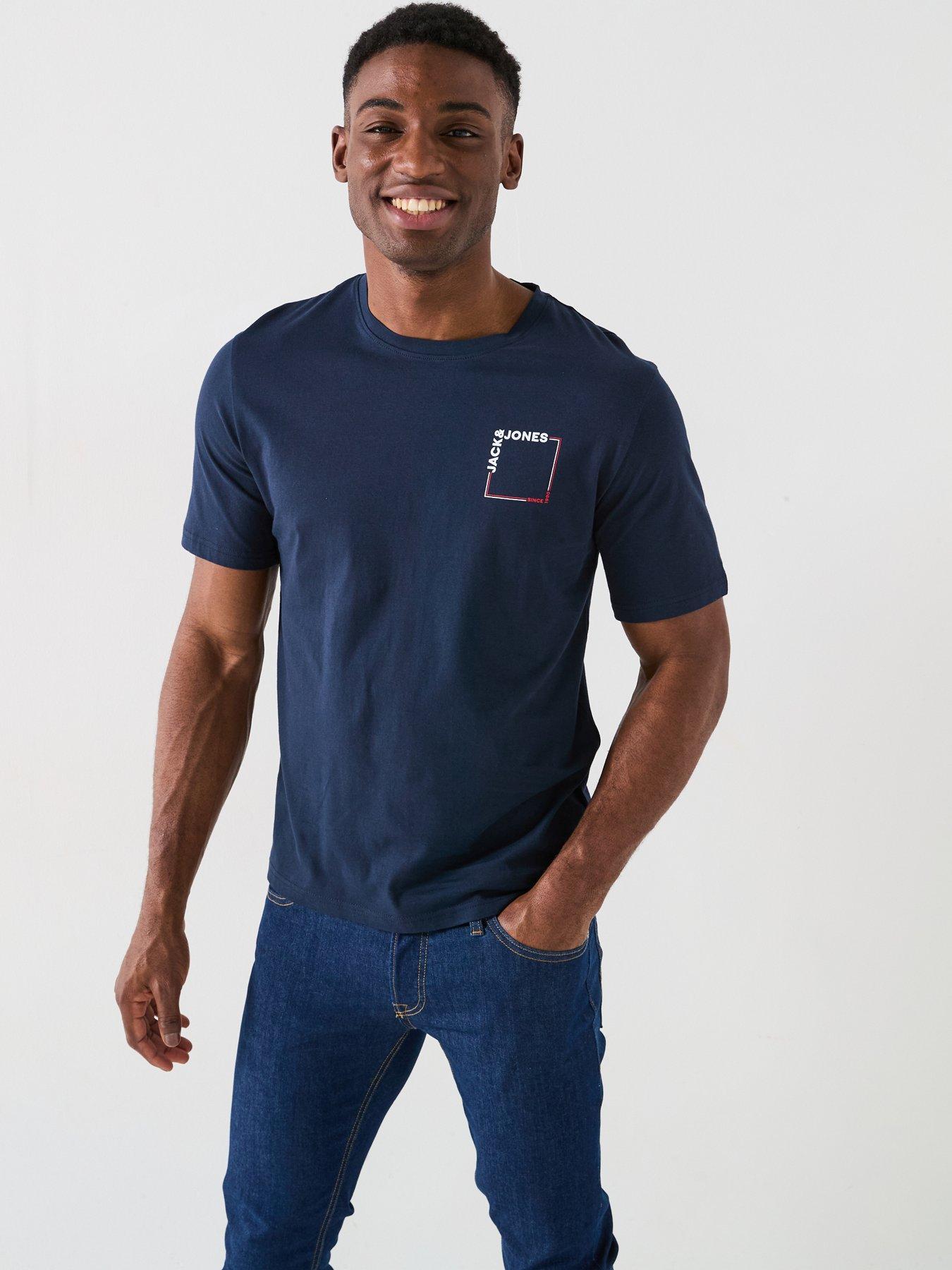  image of jack-jones-verner-square-logo-t-shirt-navy